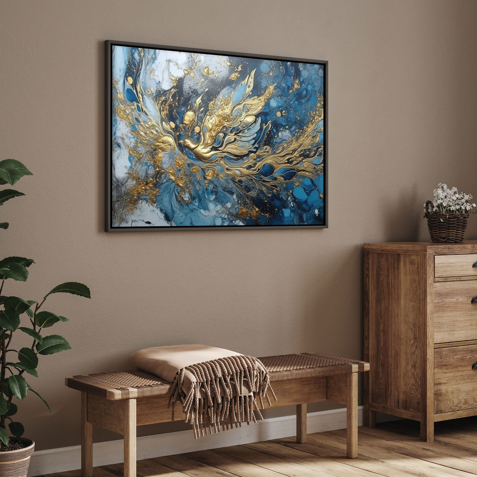 Abstract bird Canvas painting with frame Big Size Wall Art for living room,Bedroom,Drawing room,Hotels