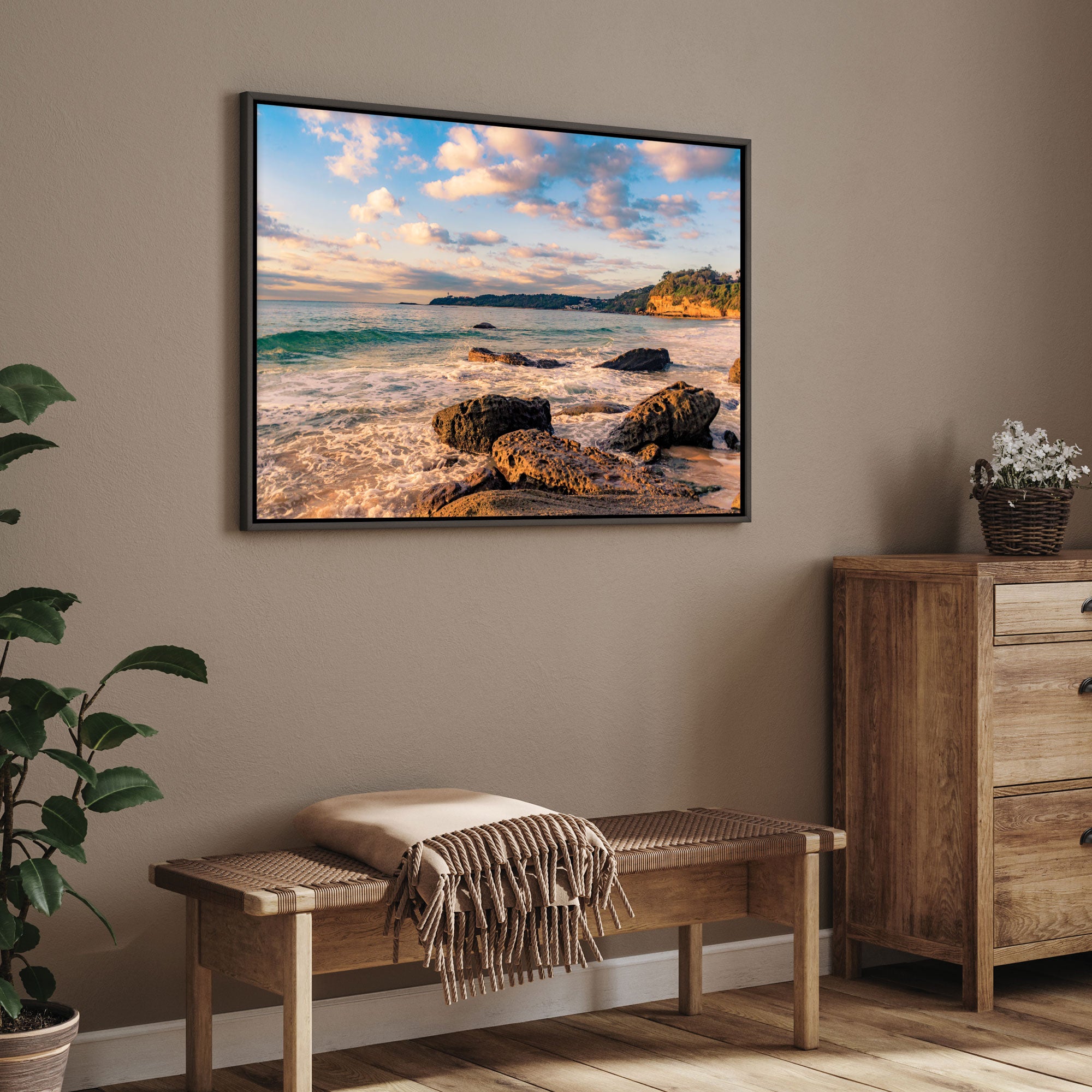 Seaside Canvas painting with frame Big Size Wall Art for living room,Bedroom,Drawing room,Hotels