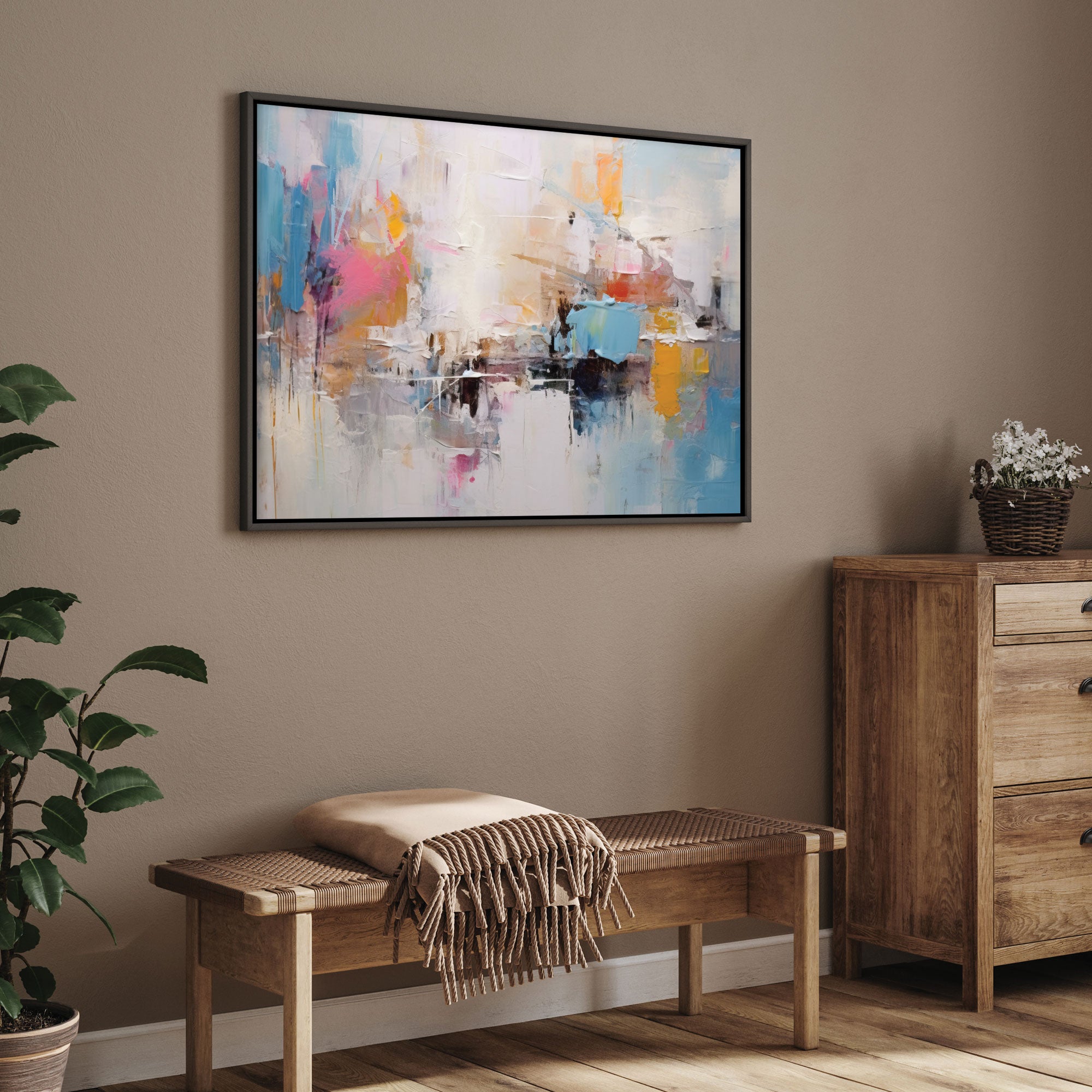 Modern Abstract Canvas painting with frame Big Size Wall Art for living room,Bedroom,Drawing room,Hotels