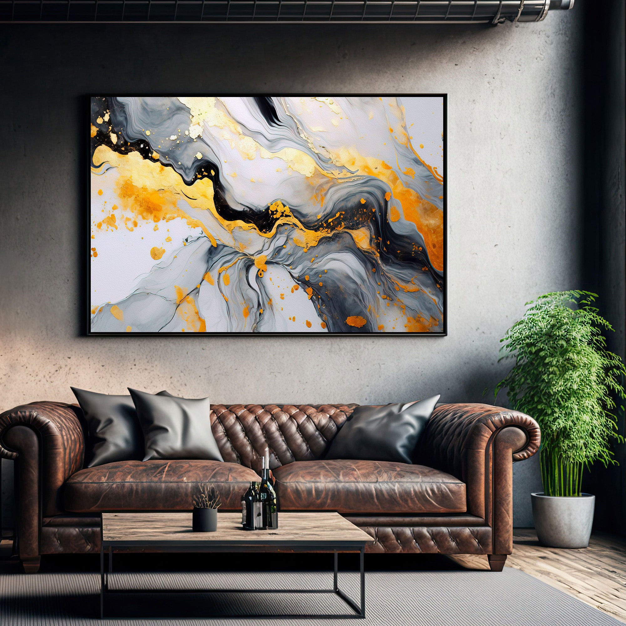 MarbleAbstract finish Canvas painting with frame Big Size Wall Art for living room,Bedroom,Drawing room,Hotels