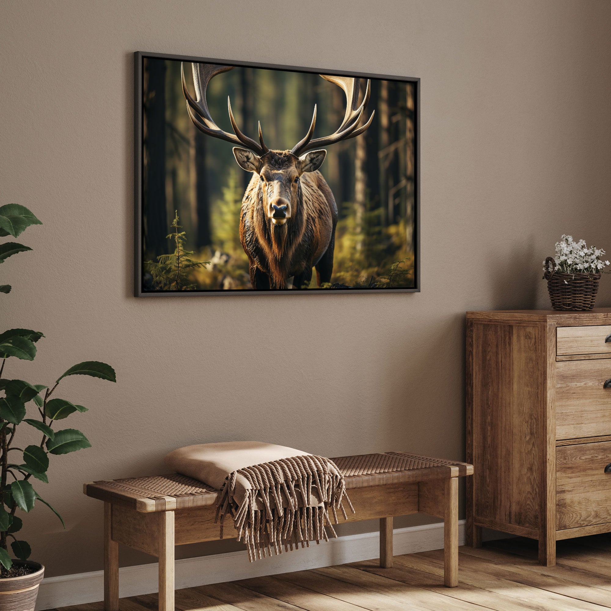 Deer Canvas painting with frame Big Size Wall Art for living room,Bedroom,Drawing room,Hotels