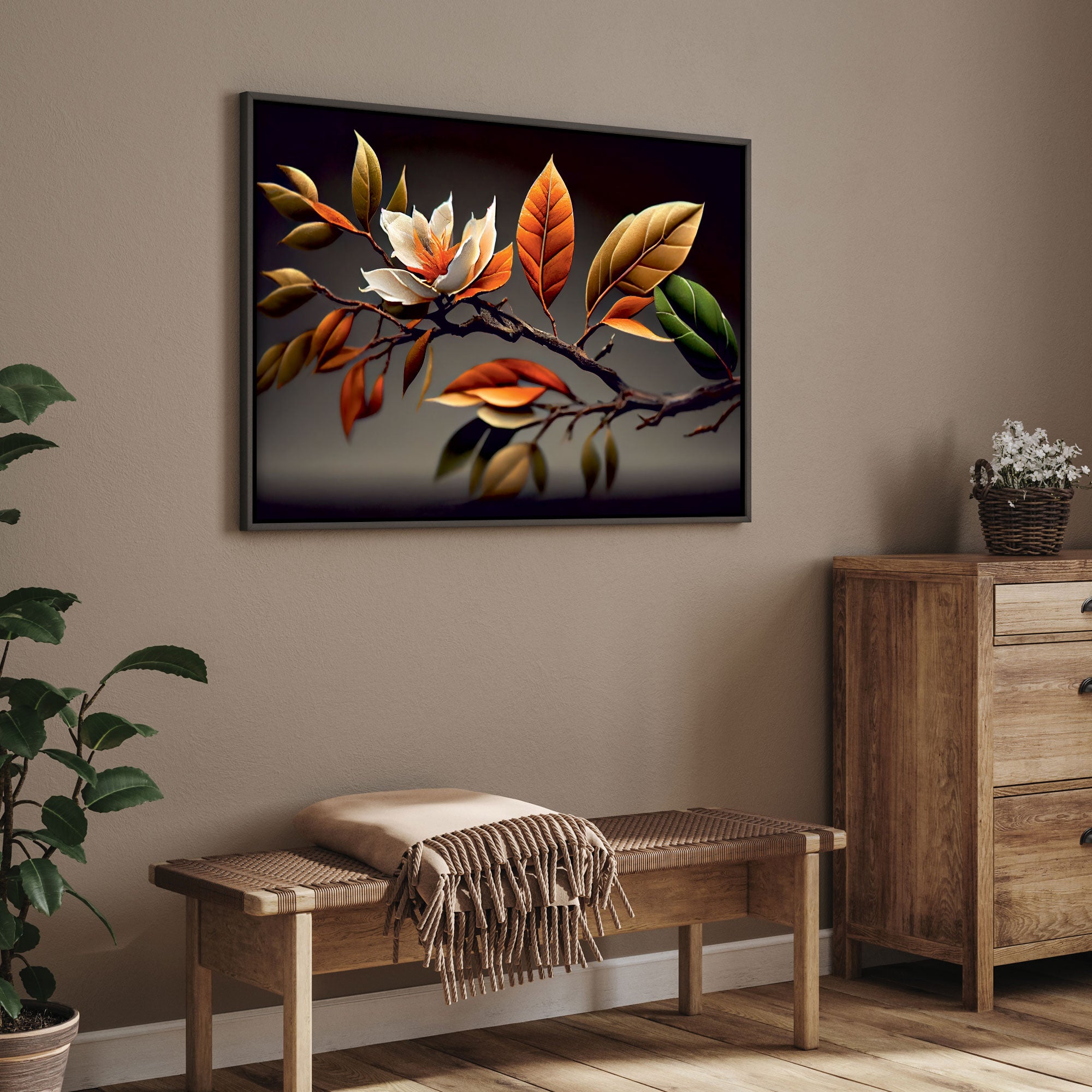 Flower Canvas painting with frame Big Size Wall Art for living room,Bedroom,Drawing room,Hotels