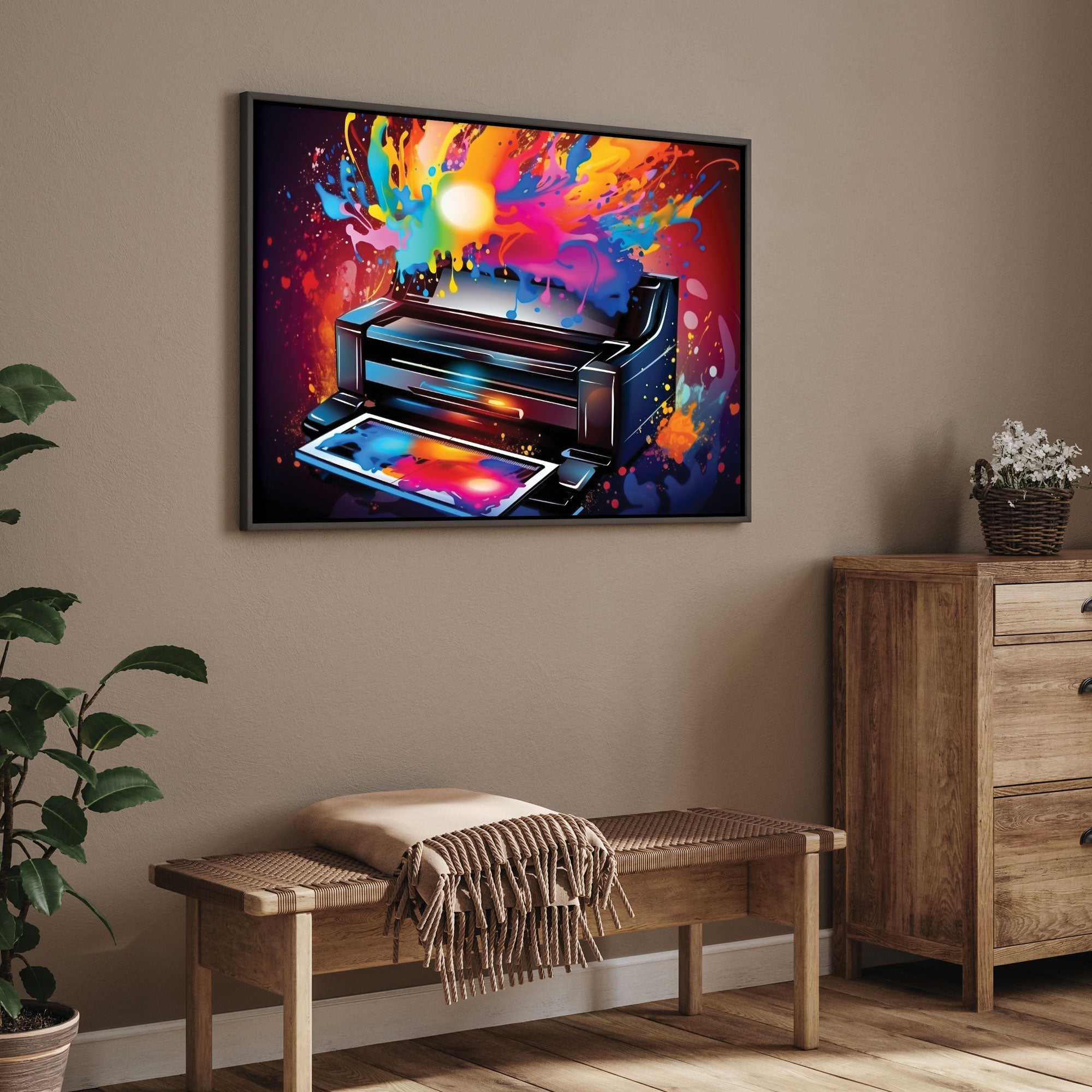 Printer Abstract Canvas painting with frame Big Size Wall Art for living room,Bedroom,Drawing room,Hotels