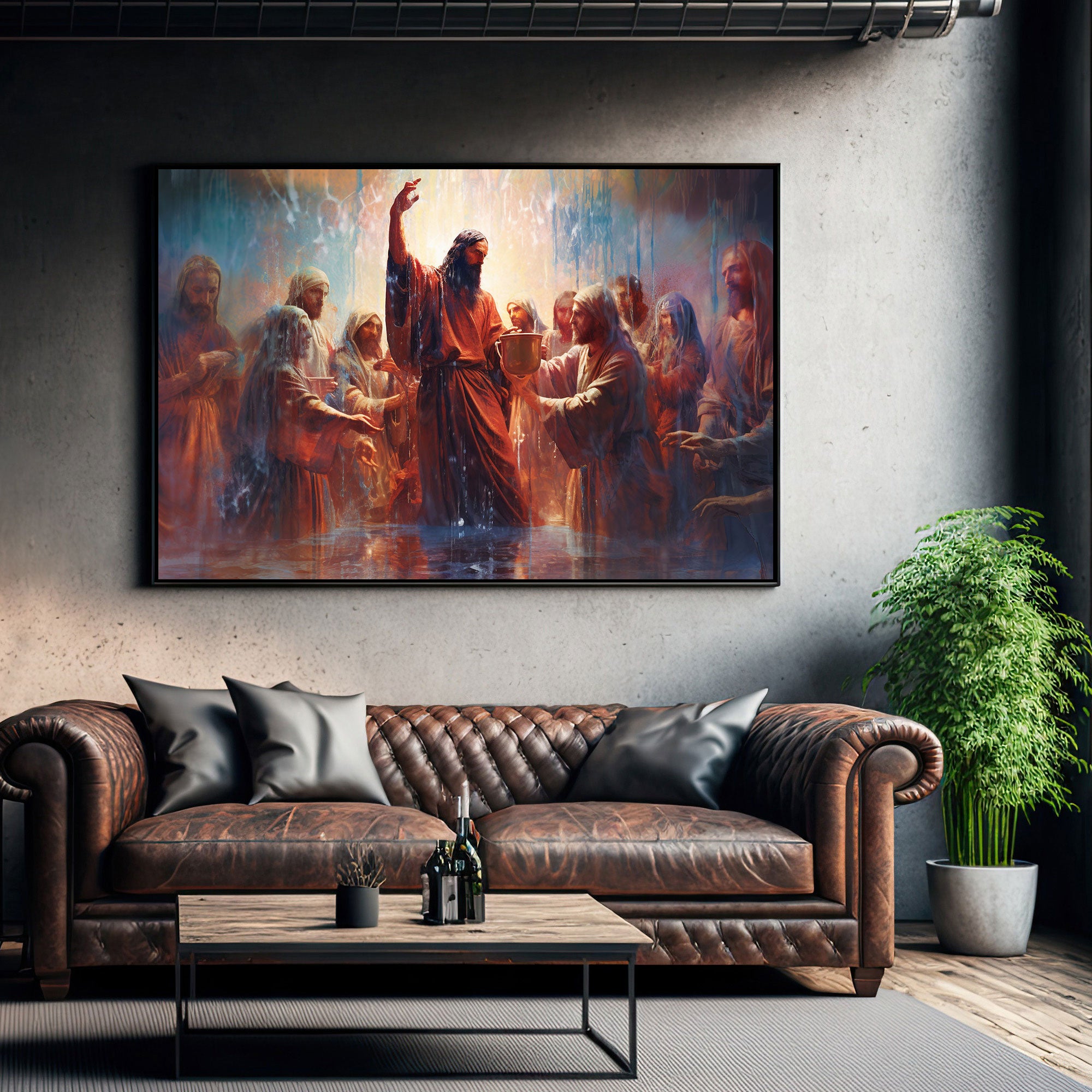 Jesus Canvas painting with frame Big Size Wall Art for living room,Bedroom,Drawing room,Hotels