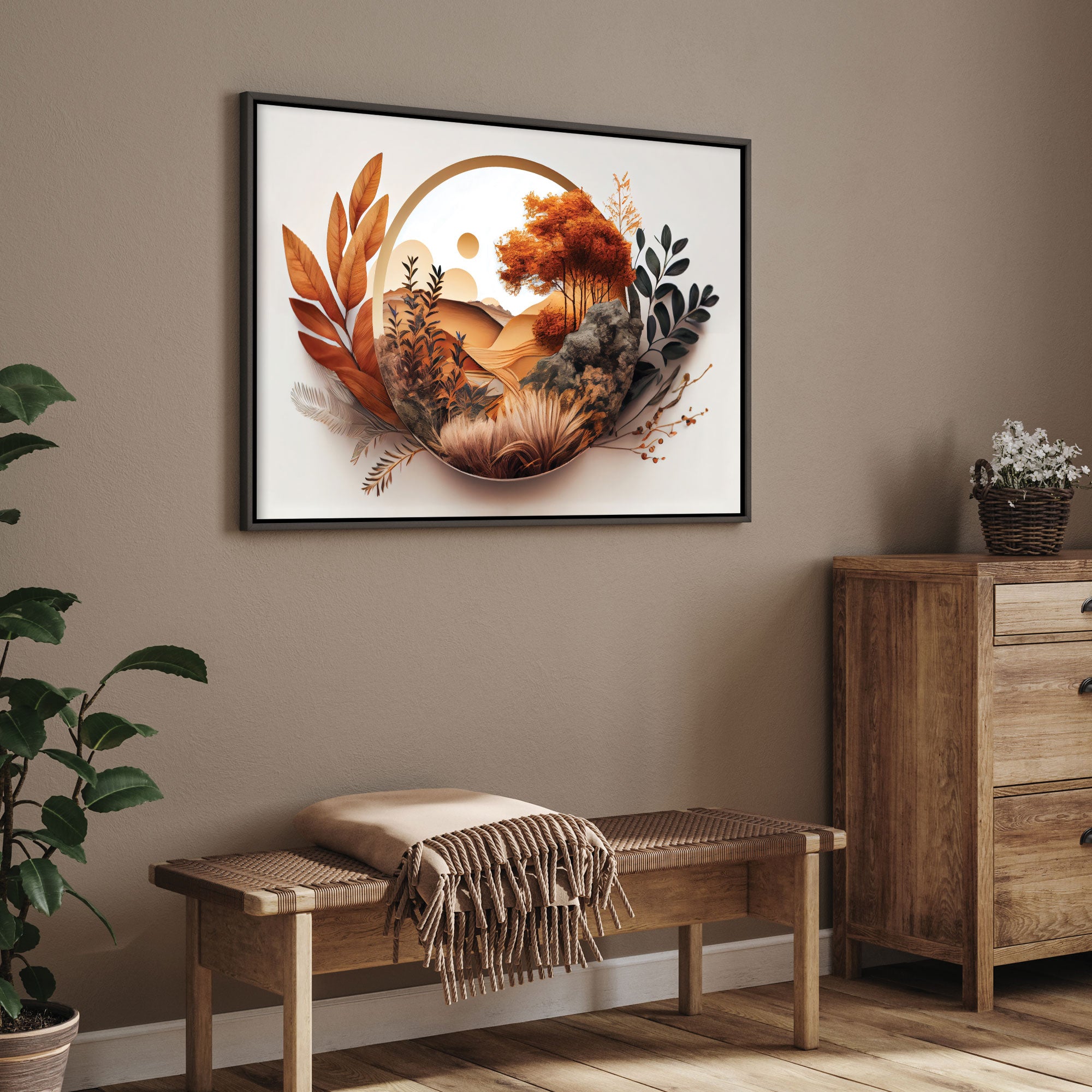 GoldenAbstract Canvas painting with frame Big Size Wall Art for living room,Bedroom,Drawing room,Hotels
