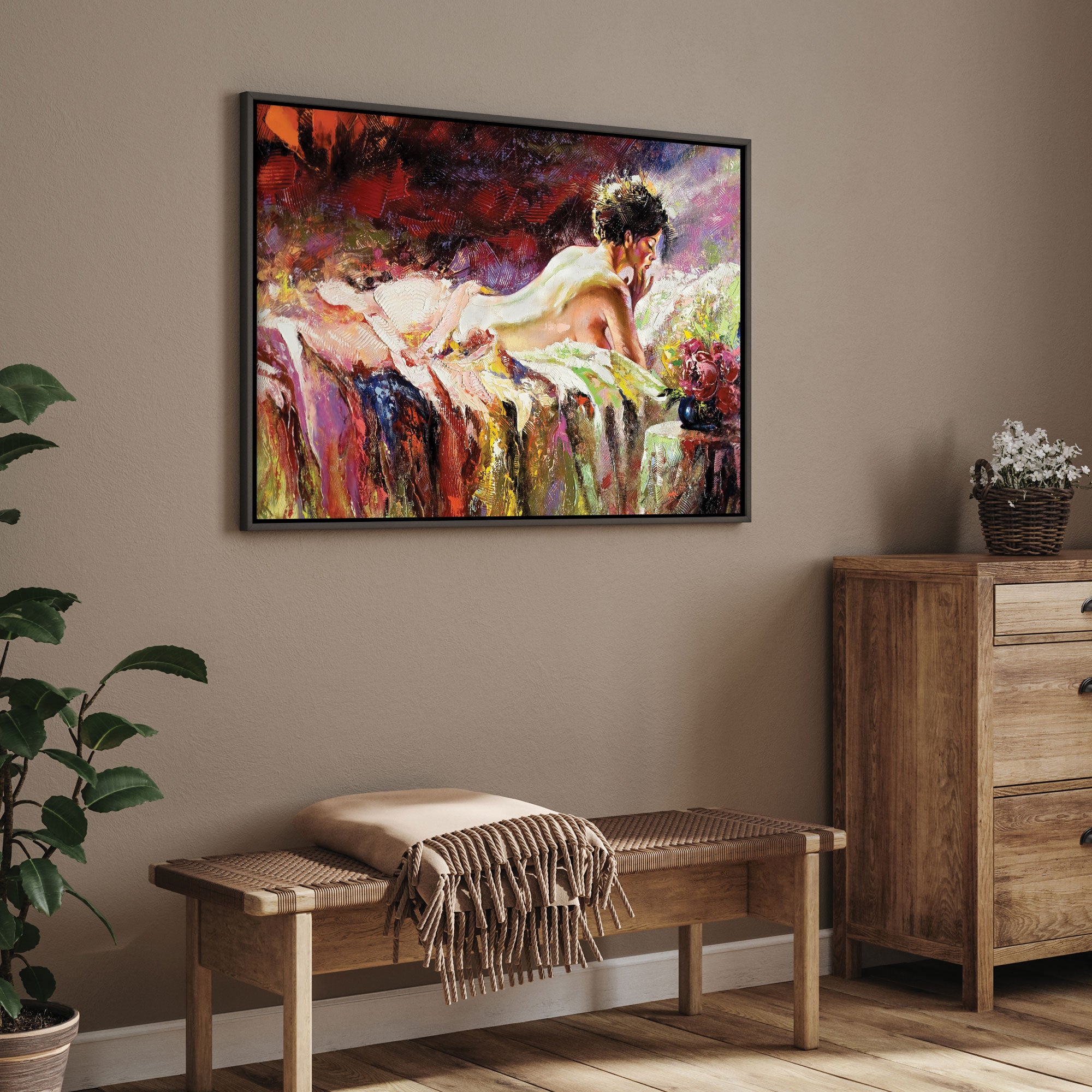 Naked Women Canvas painting with frame Big Size Wall Art for living room,Bedroom,Drawing room,Hotels