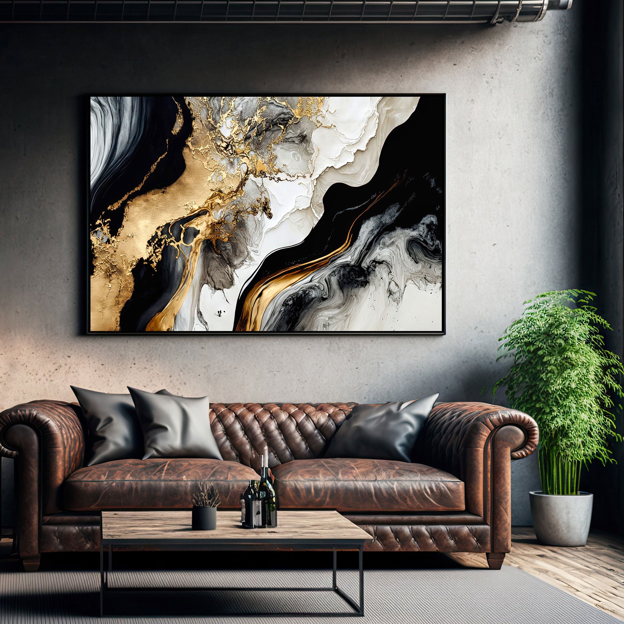 MarbleAbstract Canvas painting with frame Big Size Wall Art for living room,Bedroom,Drawing room,Hotels