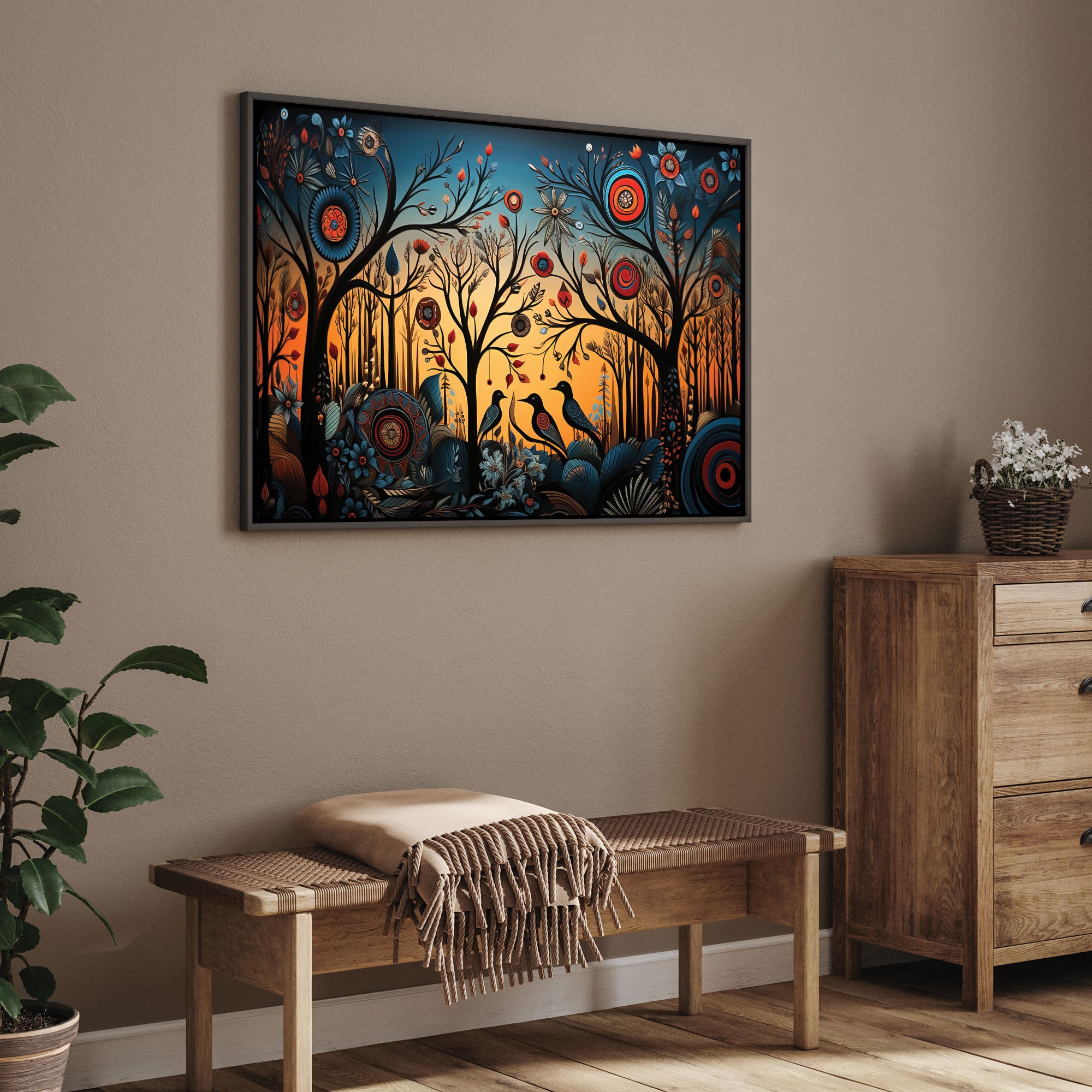 BirdsAbstract Canvas painting with frame Big Size Wall Art for living room,Bedroom,Drawing room,Hotels