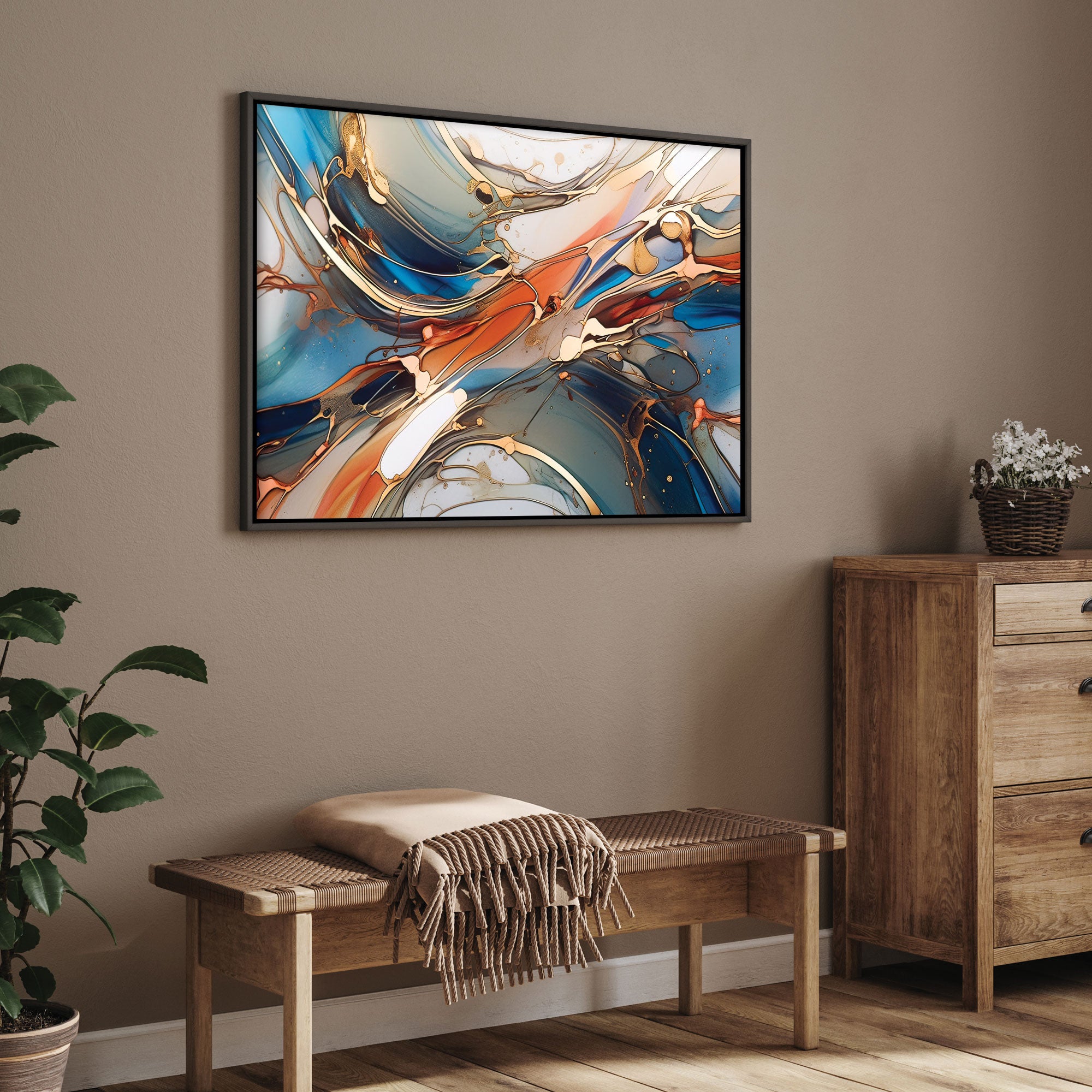 StylishAbstract Canvas painting with frame Big Size Wall Art for living room,Bedroom,Drawing room,Hotels