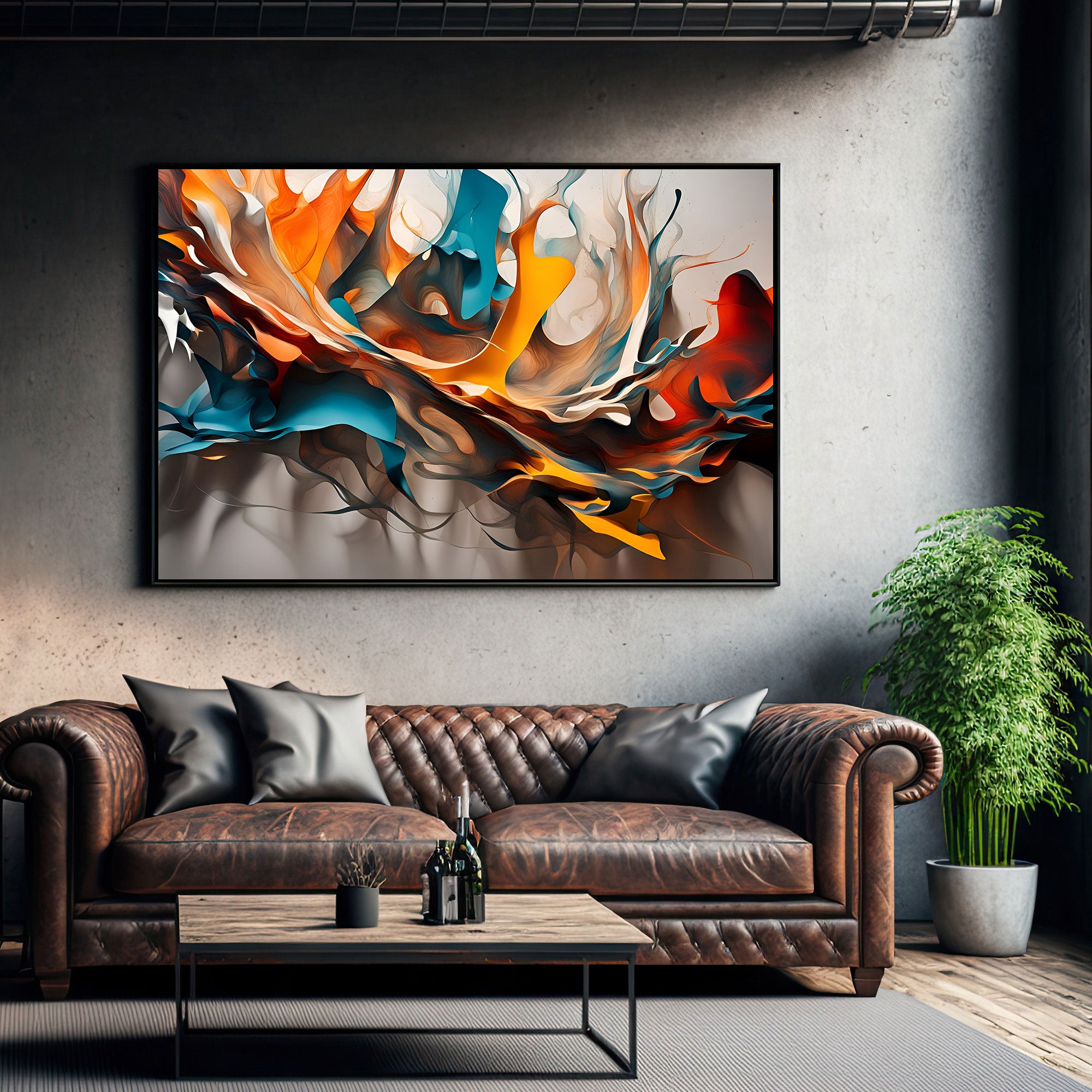 Multicolour Canvas painting with frame Big Size Wall Art for living room,Bedroom,Drawing room,Hotels