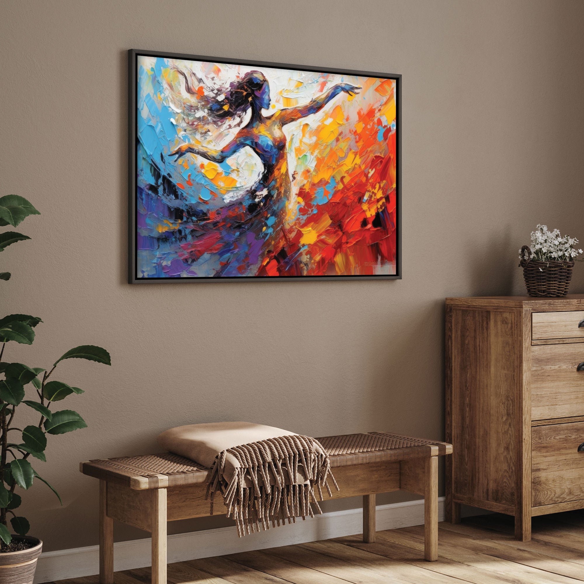 Women danceAbstract Canvas painting with frame Big Size Wall Art for living room,Bedroom,Drawing room,Hotels