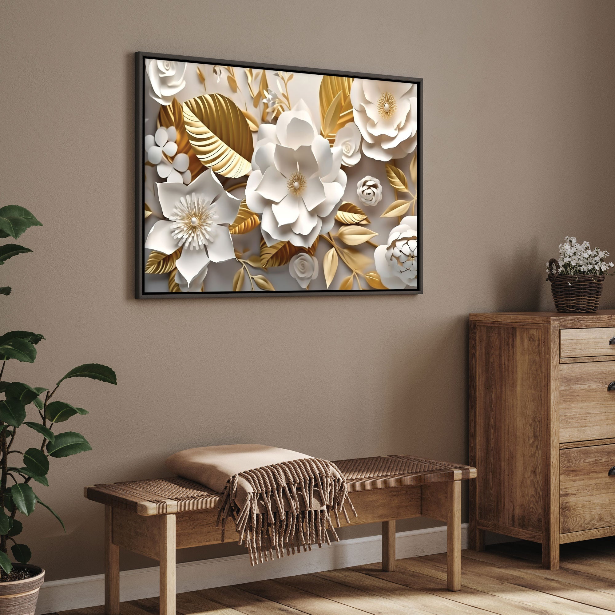 Colour flower Canvas painting with frame Big Size Wall Art for living room,Bedroom,Drawing room,Hotels