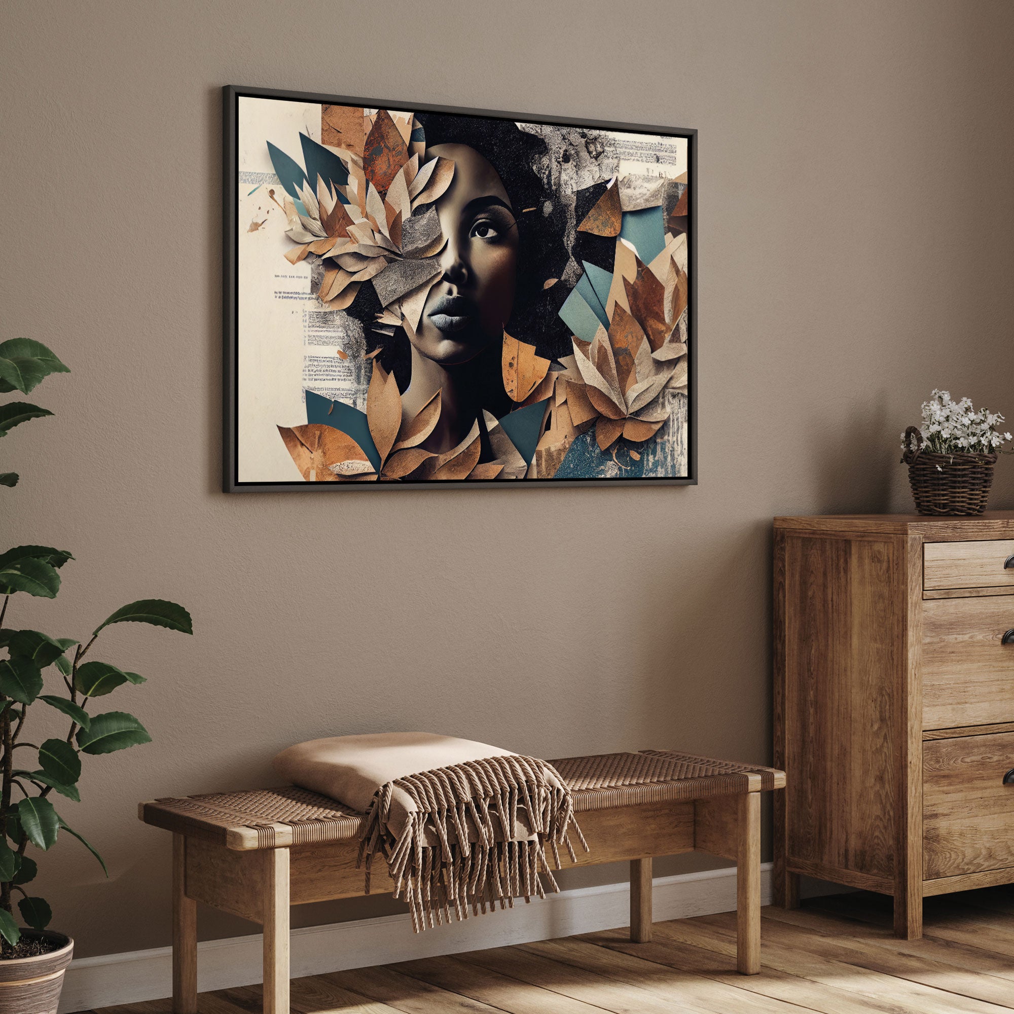 Women face Canvas painting with frame Big Size Wall Art for living room,Bedroom,Drawing room,Hotels