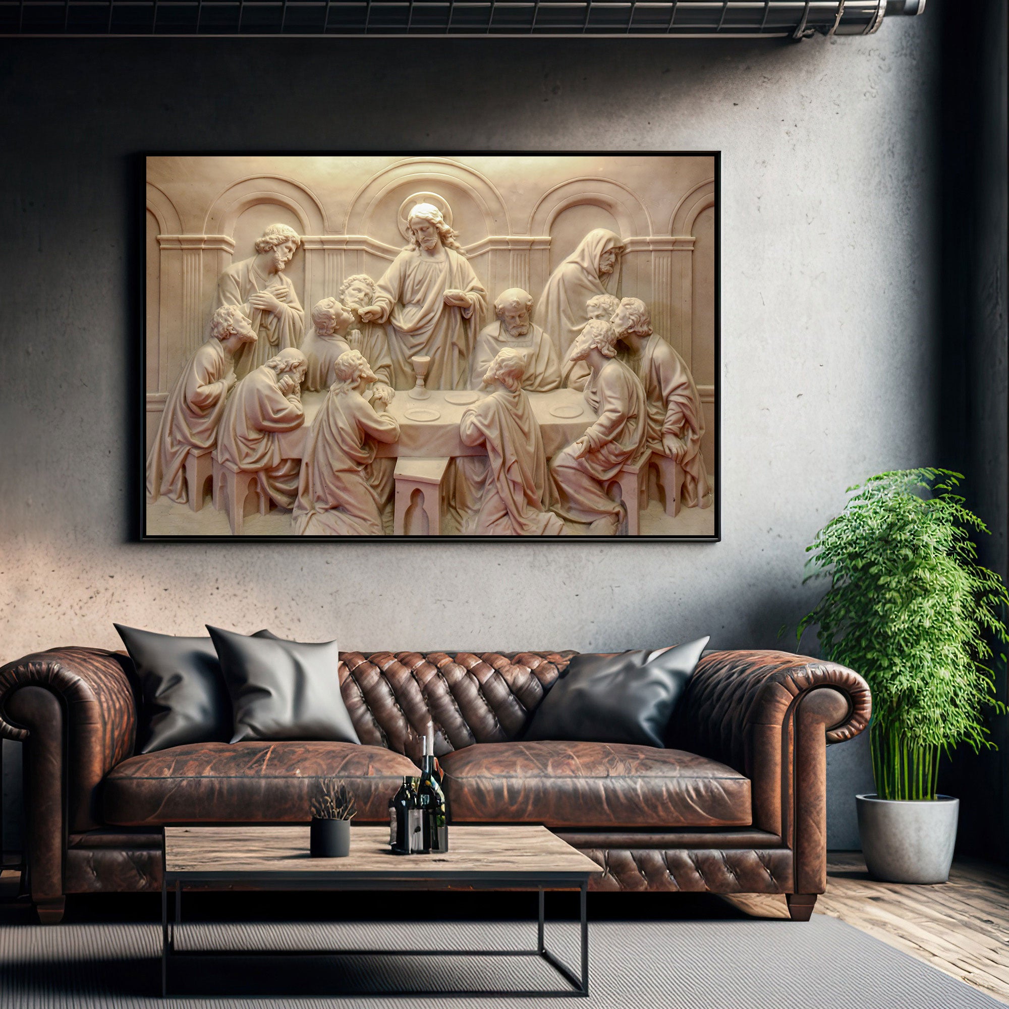 Last suppr jesus christ Canvas painting with frame Big Size Wall Art for living room,Bedroom,Drawing room,Hotels