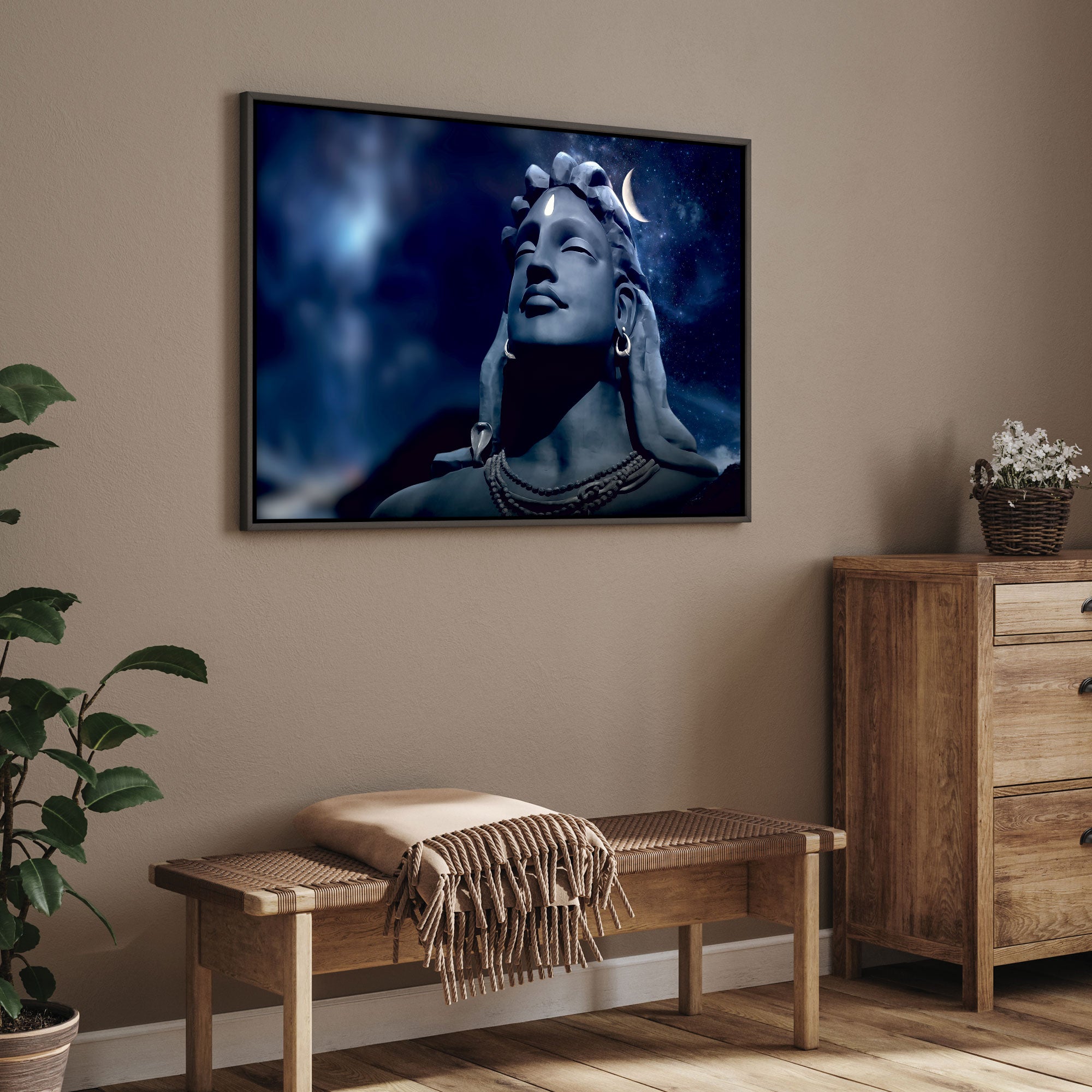 Adiyogi Canvas painting with frame Big Size Wall Art for living room,Bedroom,Drawing room,Hotels