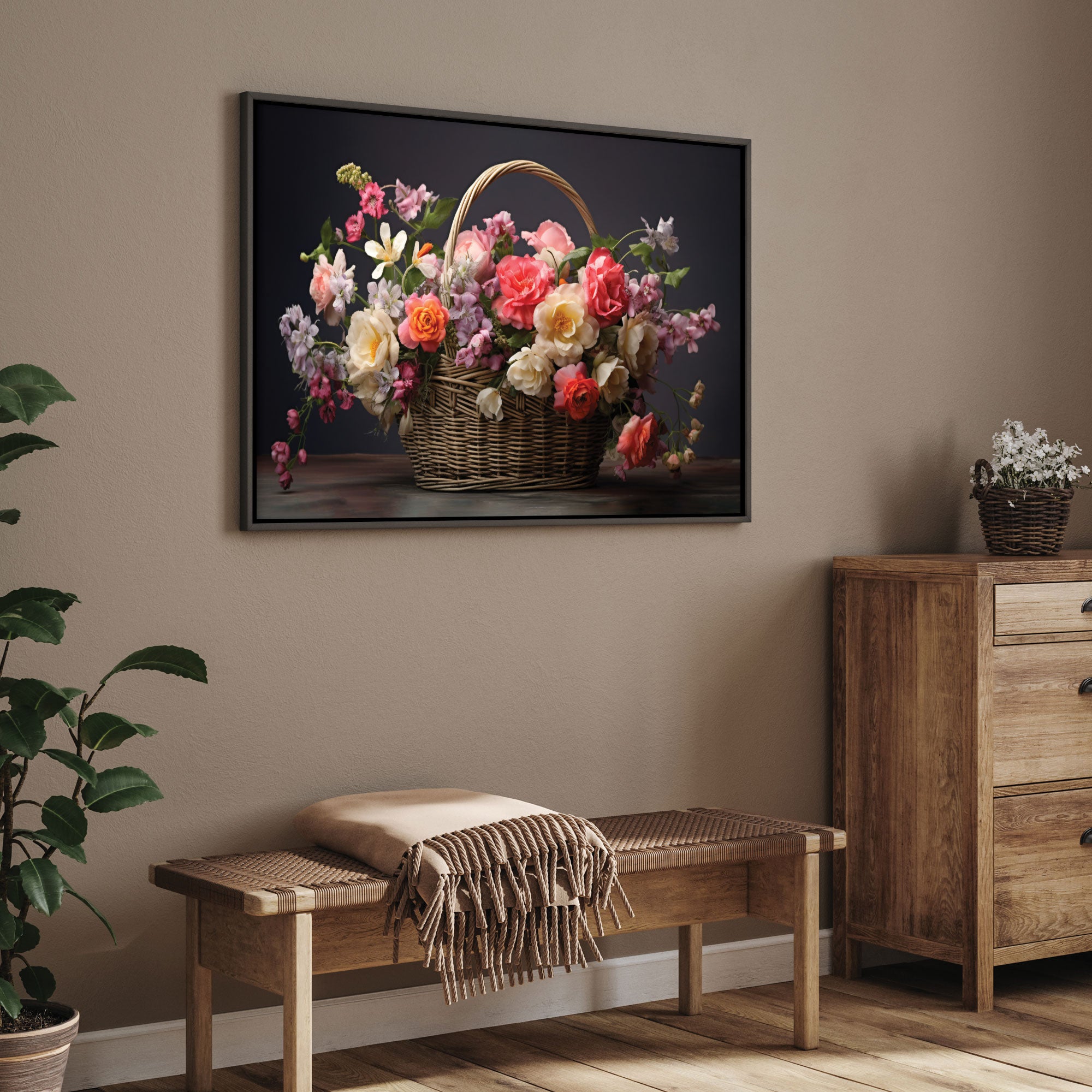 FlowersAbstract Canvas painting with frame Big Size Wall Art for living room,Bedroom,Drawing room,Hotels
