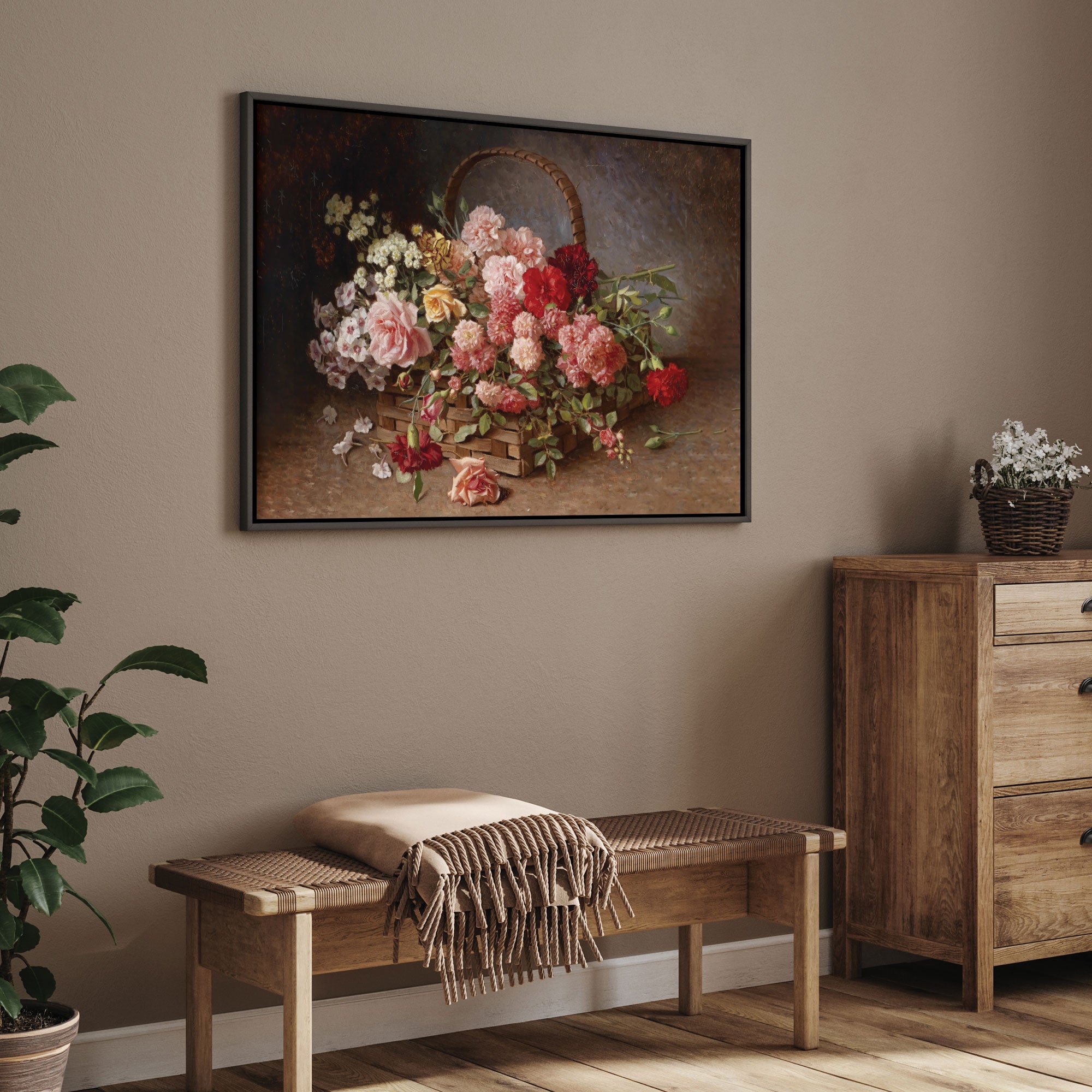FlowersAbstract Canvas painting with frame Big Size Wall Art for living room,Bedroom,Drawing room,Hotels