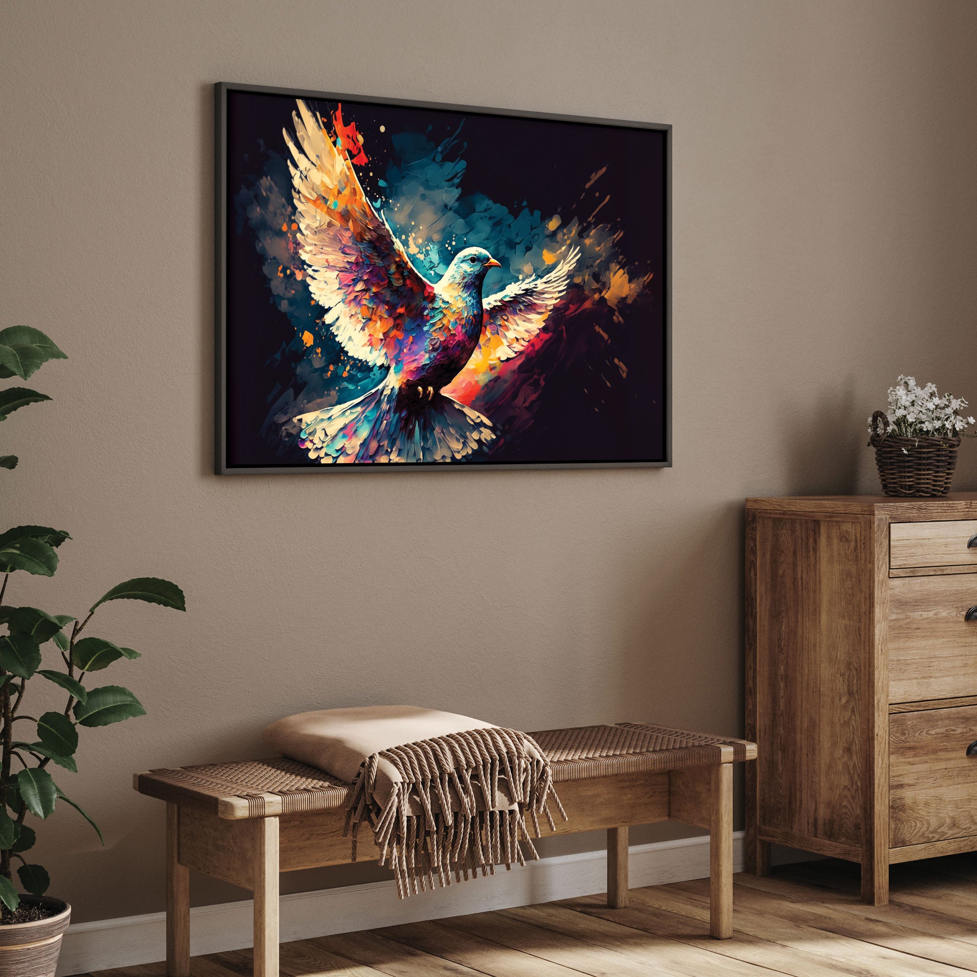 PigeonAbstract Canvas painting with frame Big Size Wall Art for living room,Bedroom,Drawing room,Hotels