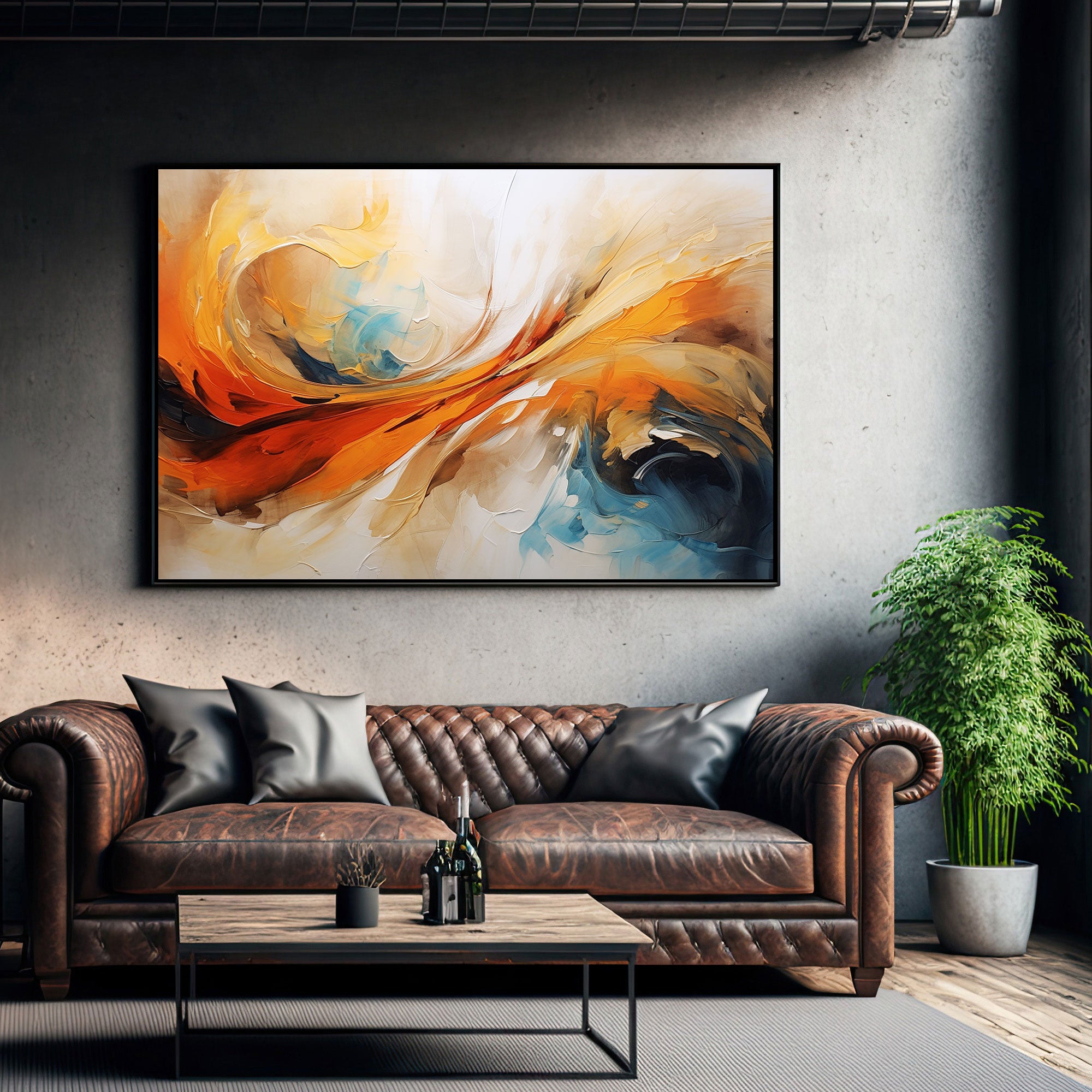 Abstract Canvas painting with frame Big Size Wall Art for living room,Bedroom,Drawing room,Hotels