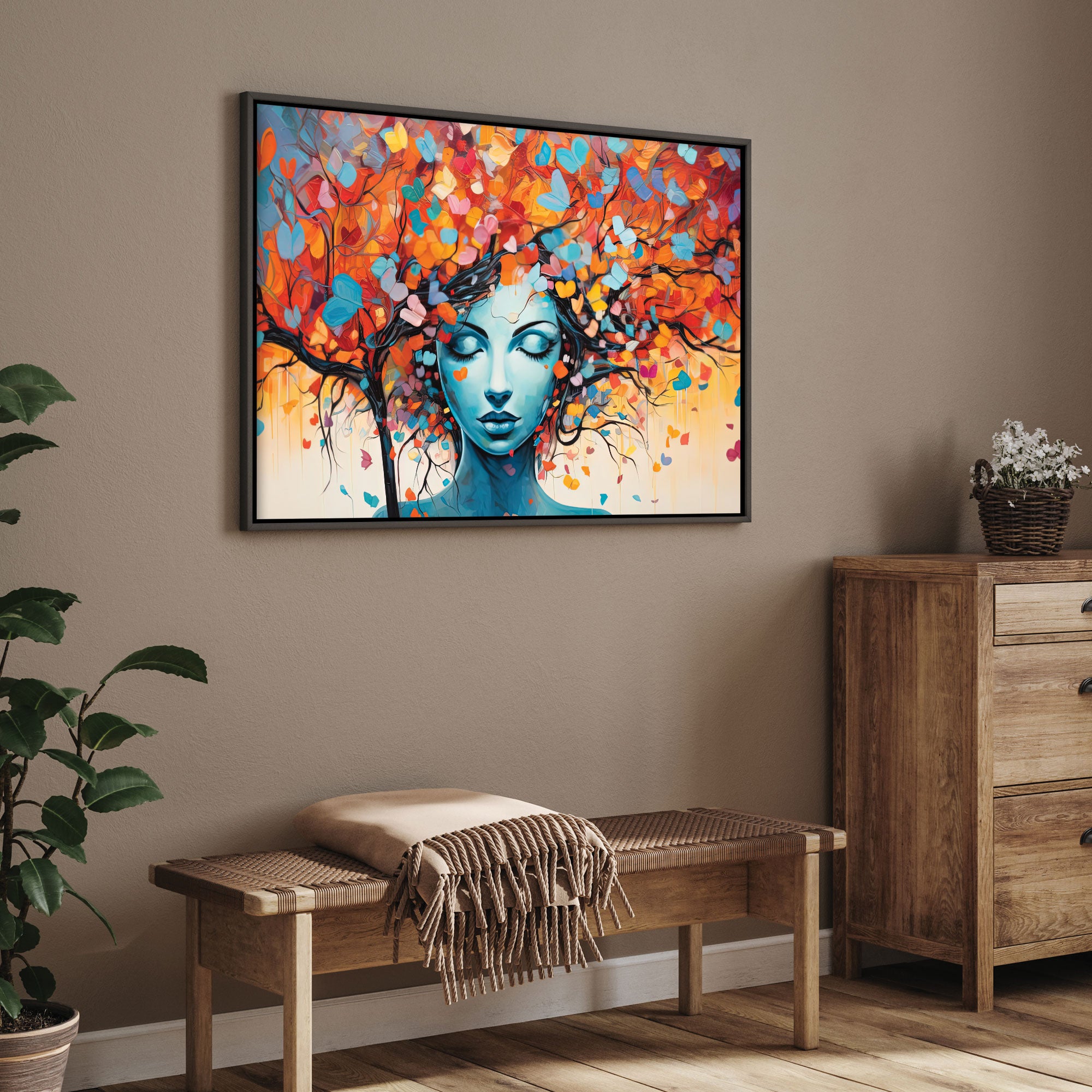 Abstract Women Canvas painting with frame Big Size Wall Art for living room,Bedroom,Drawing room,Hotels
