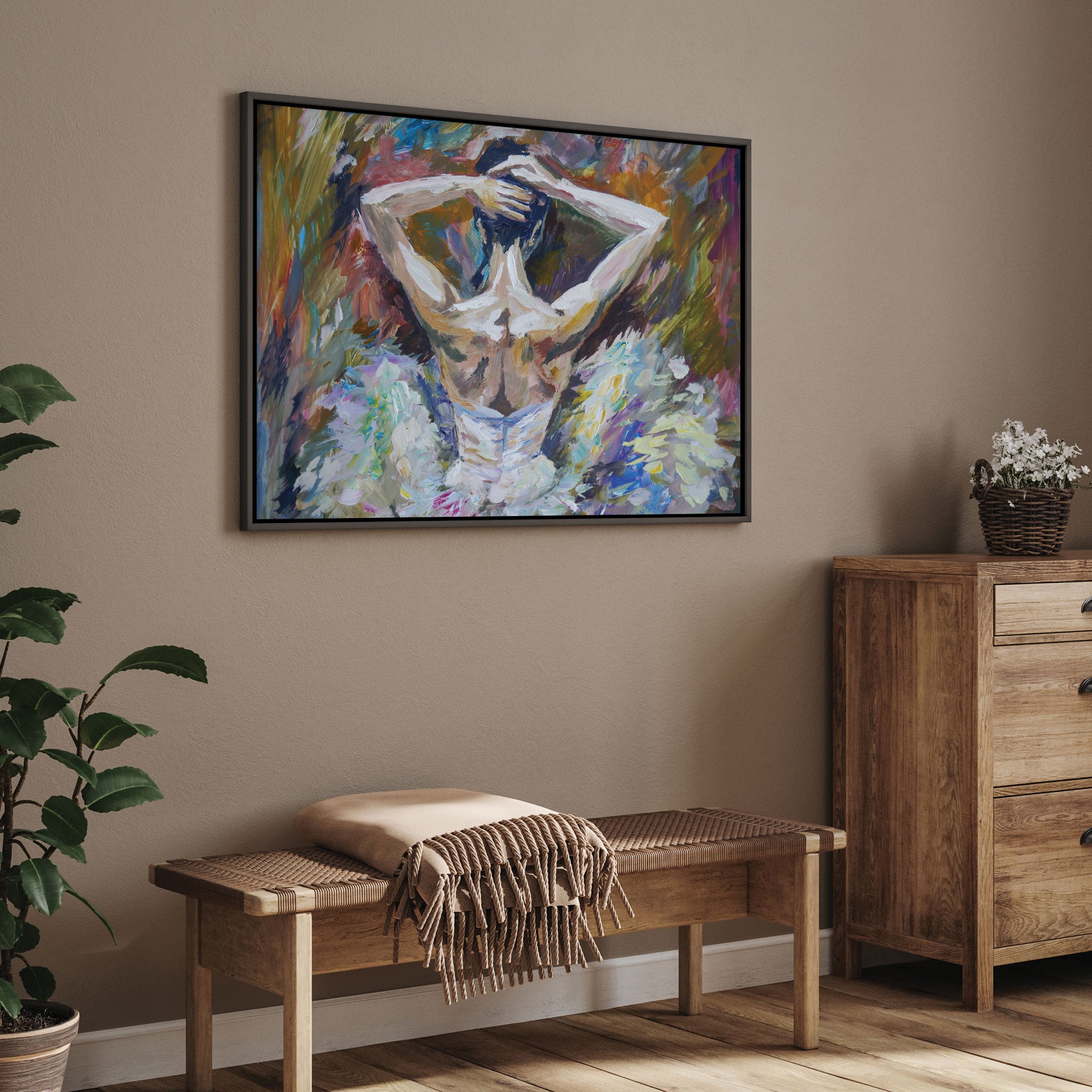 BallerinaAbstract Canvas painting with frame Big Size Wall Art for living room,Bedroom,Drawing room,Hotels