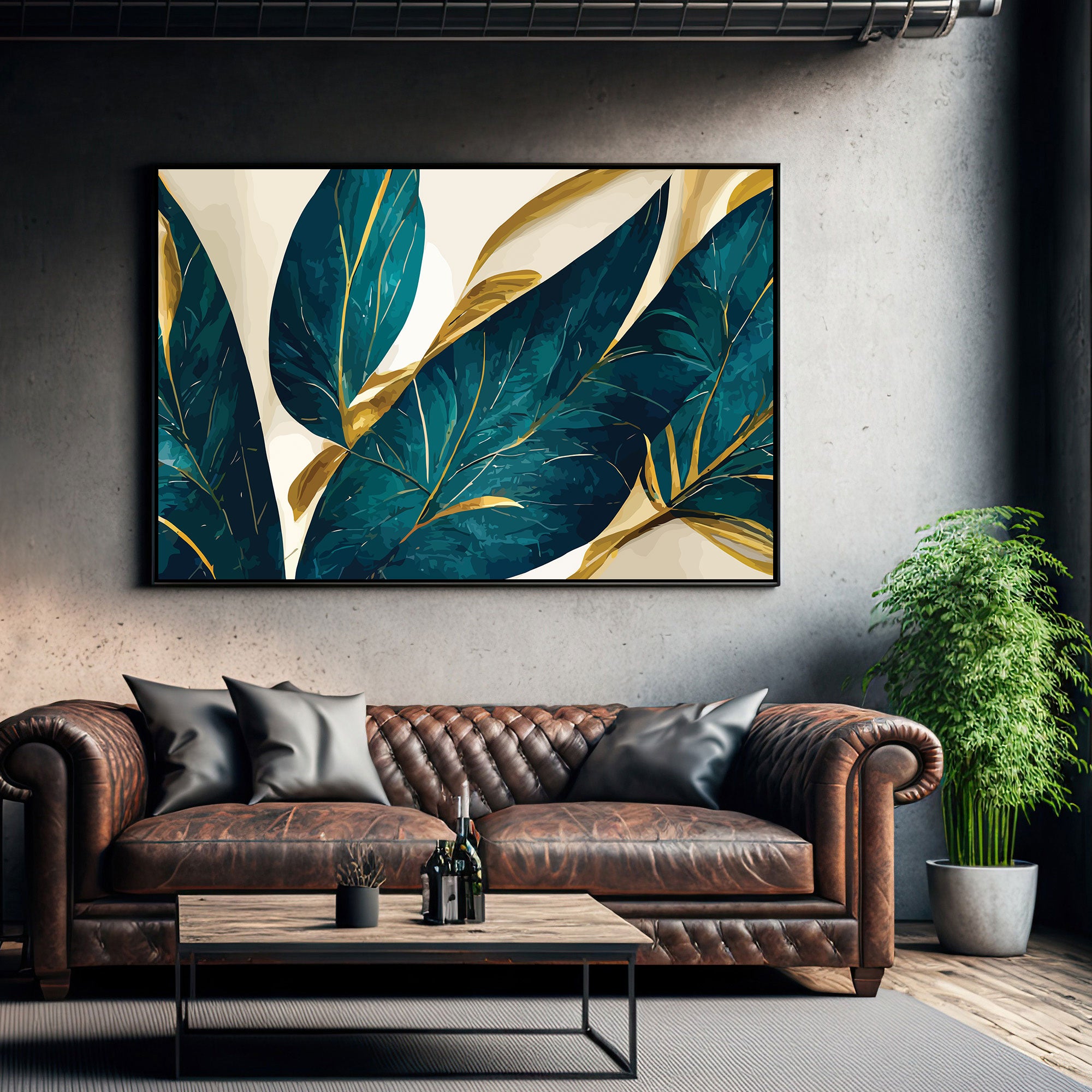 Abstract flower Canvas painting with frame Big Size Wall Art for living room,Bedroom,Drawing room,Hotels