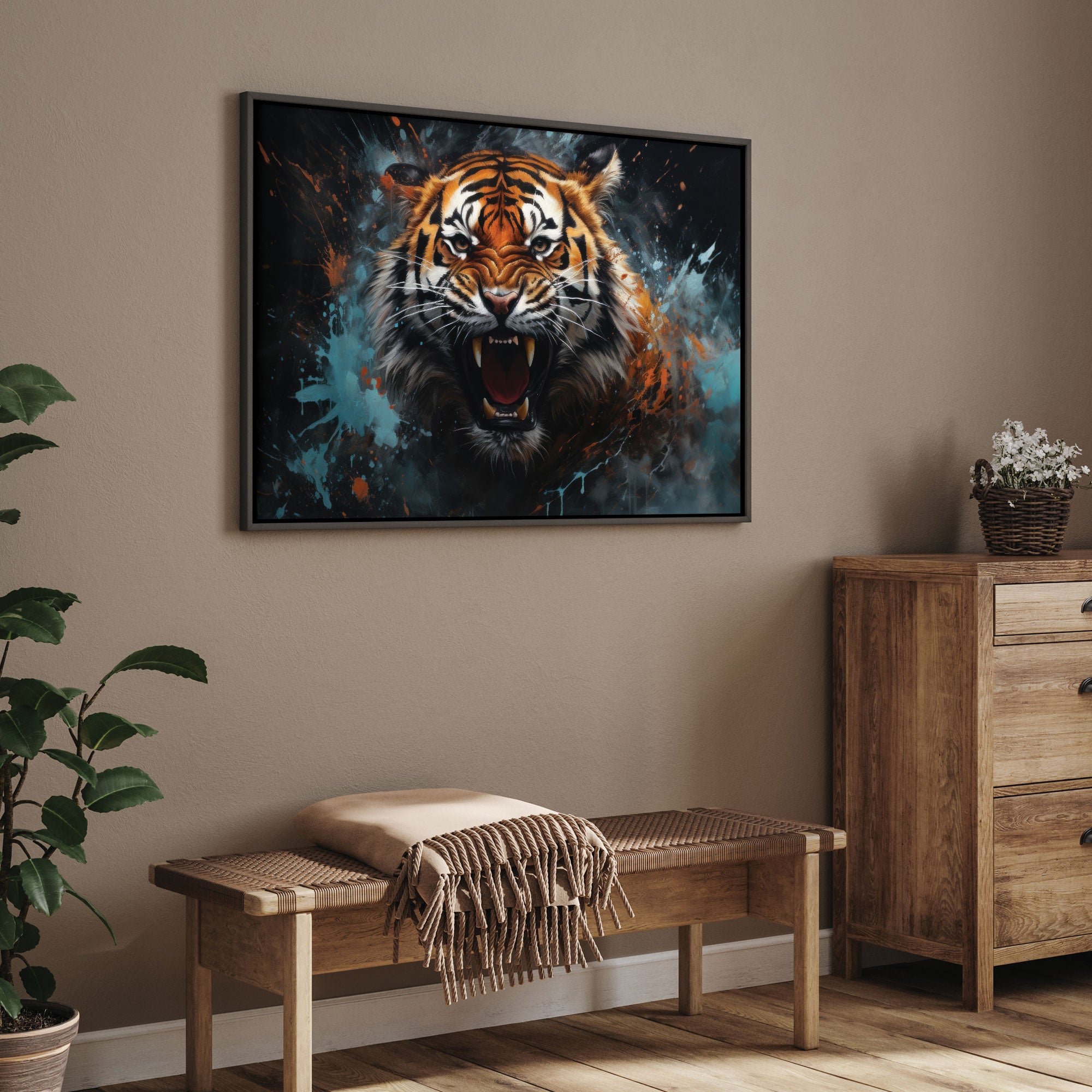TigerAbstract Canvas painting with frame Big Size Wall Art for living room,Bedroom,Drawing room,Hotels