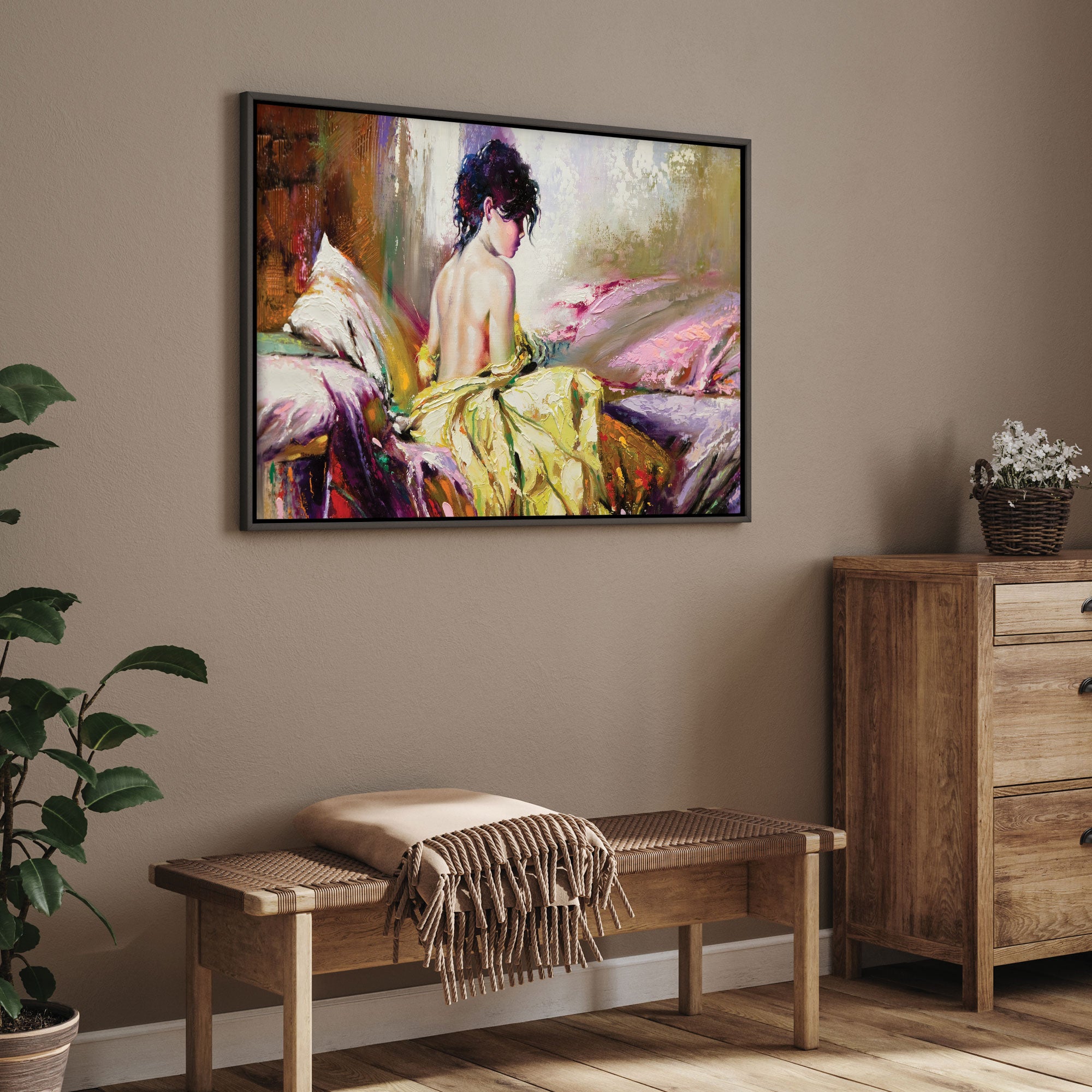 Women Canvas painting with frame Big Size Wall Art for living room,Bedroom,Drawing room,Hotels