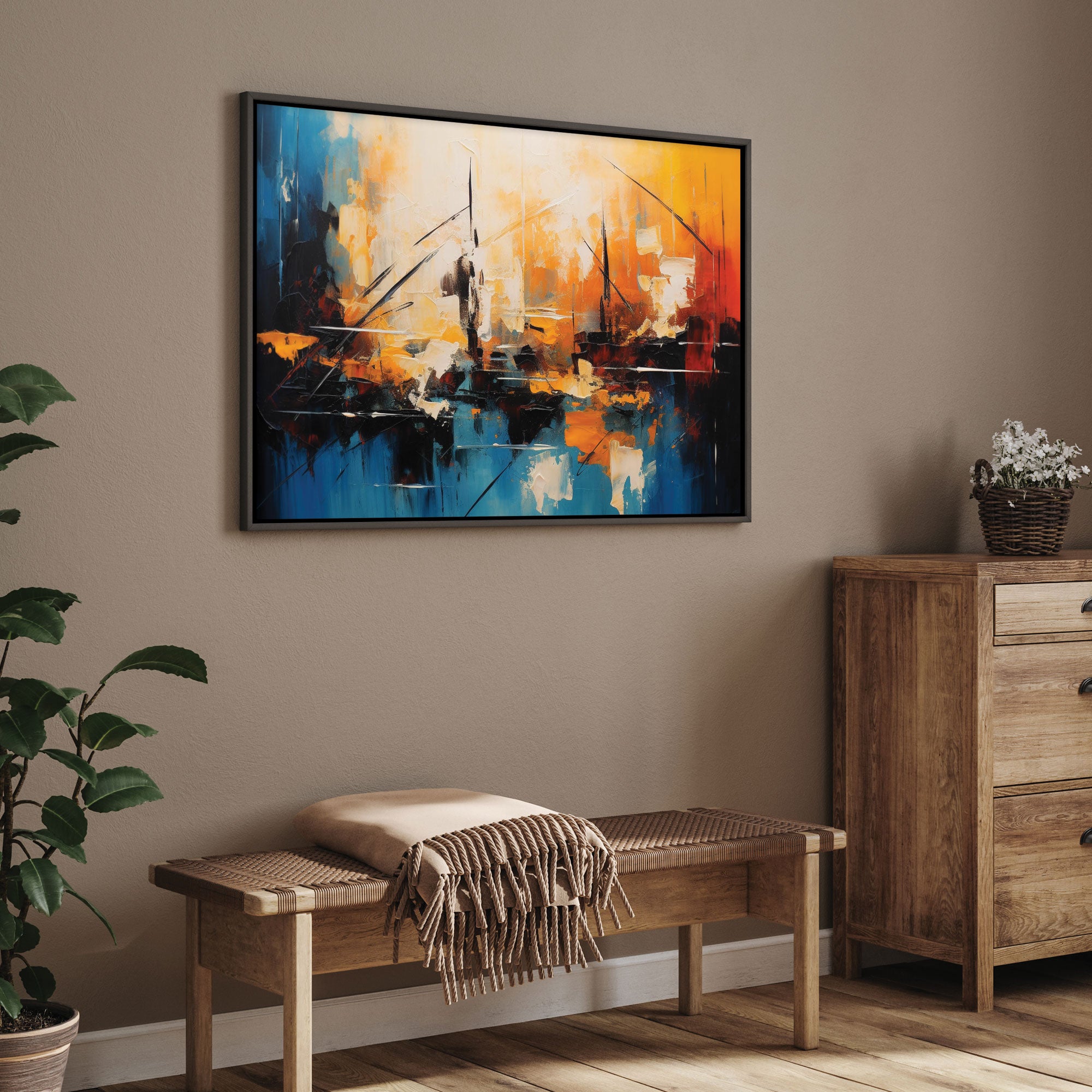 Abstract Canvas painting with frame Big Size Wall Art for living room,Bedroom,Drawing room,Hotels