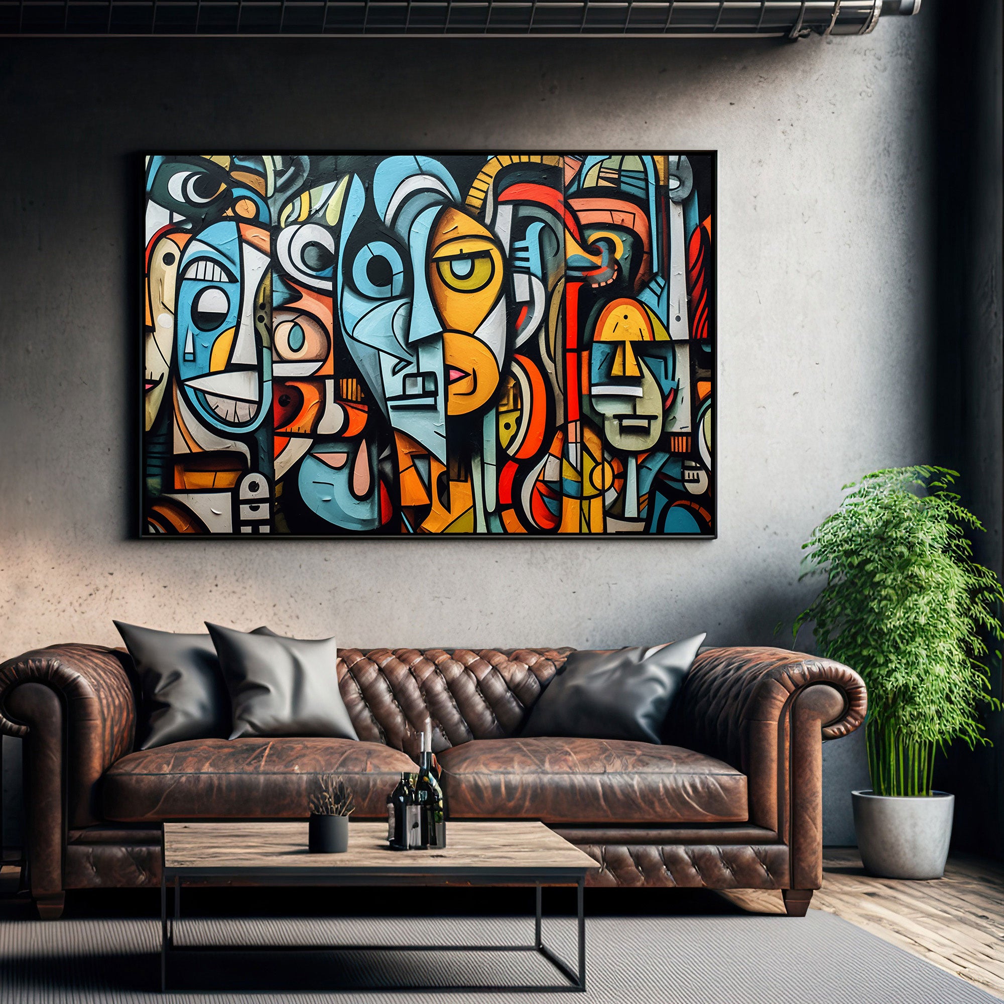Abstract woman Canvas painting with frame Big Size Wall Art for living room,Bedroom,Drawing room,Hotels