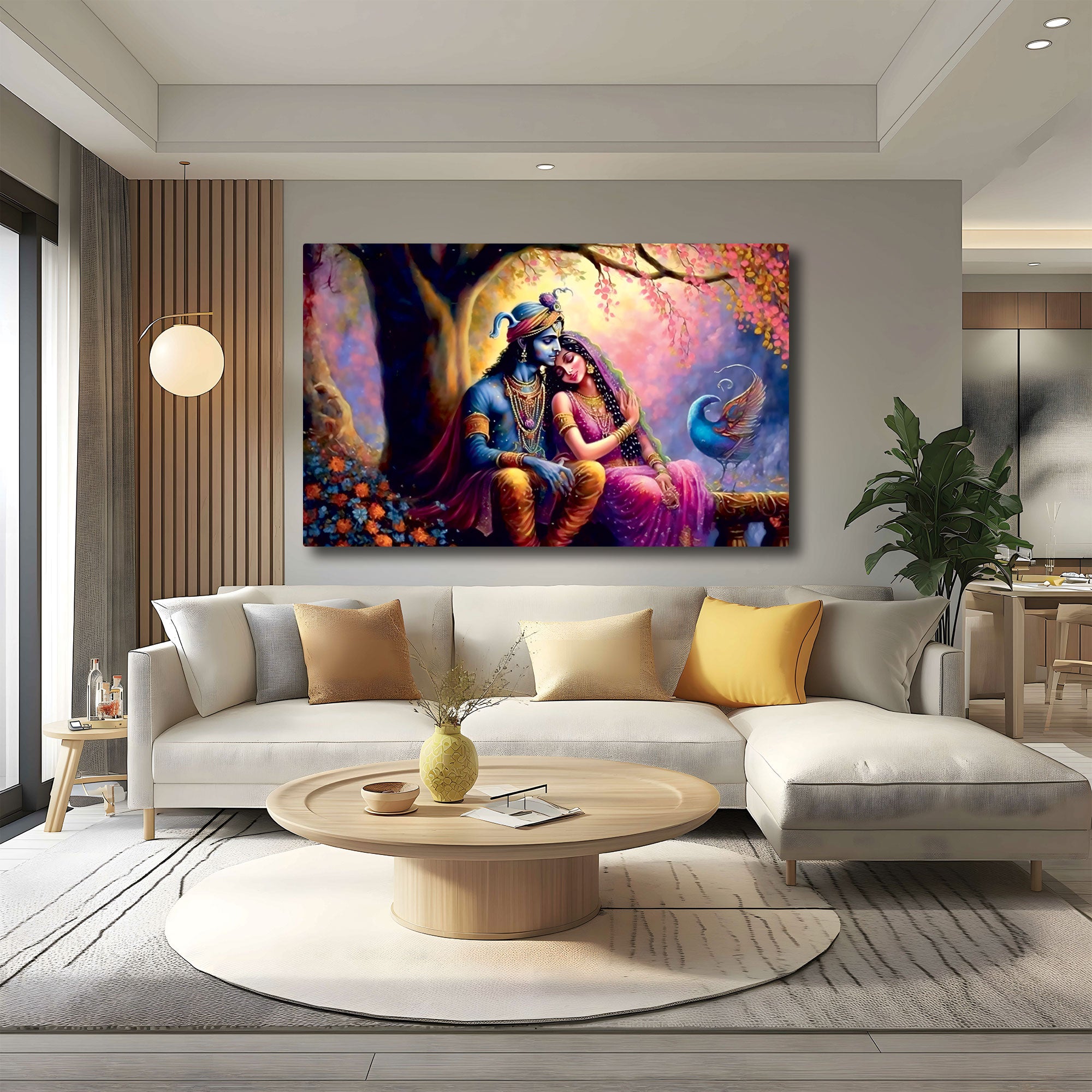 Radha krishna Canvas painting Big Size Wall Art for living room,Bedroom,Drawing room,Hotels