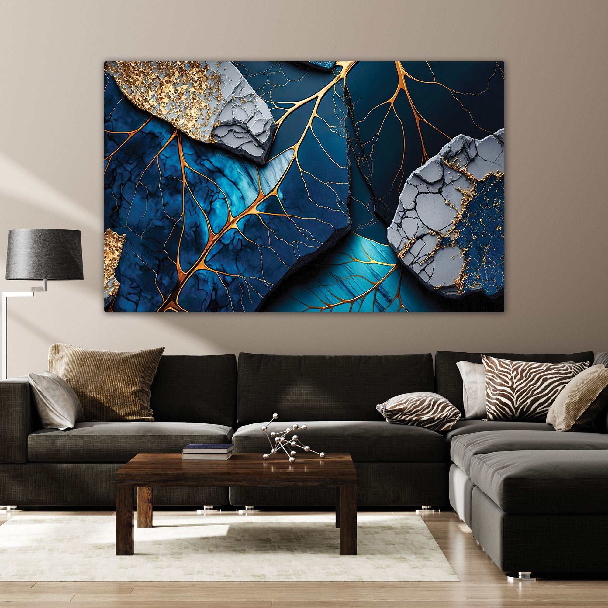 Marbal finish leafs Canvas painting with frame Big Size Wall Art for living room,Bedroom,Drawing room,Hotels