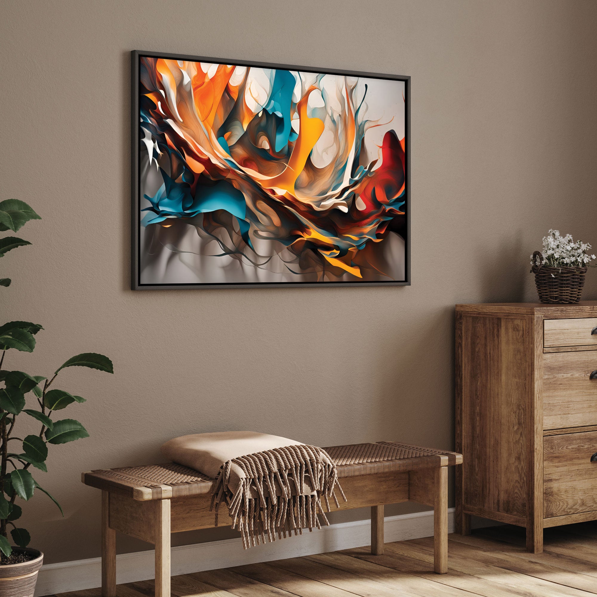 Multicolour Canvas painting with frame Big Size Wall Art for living room,Bedroom,Drawing room,Hotels