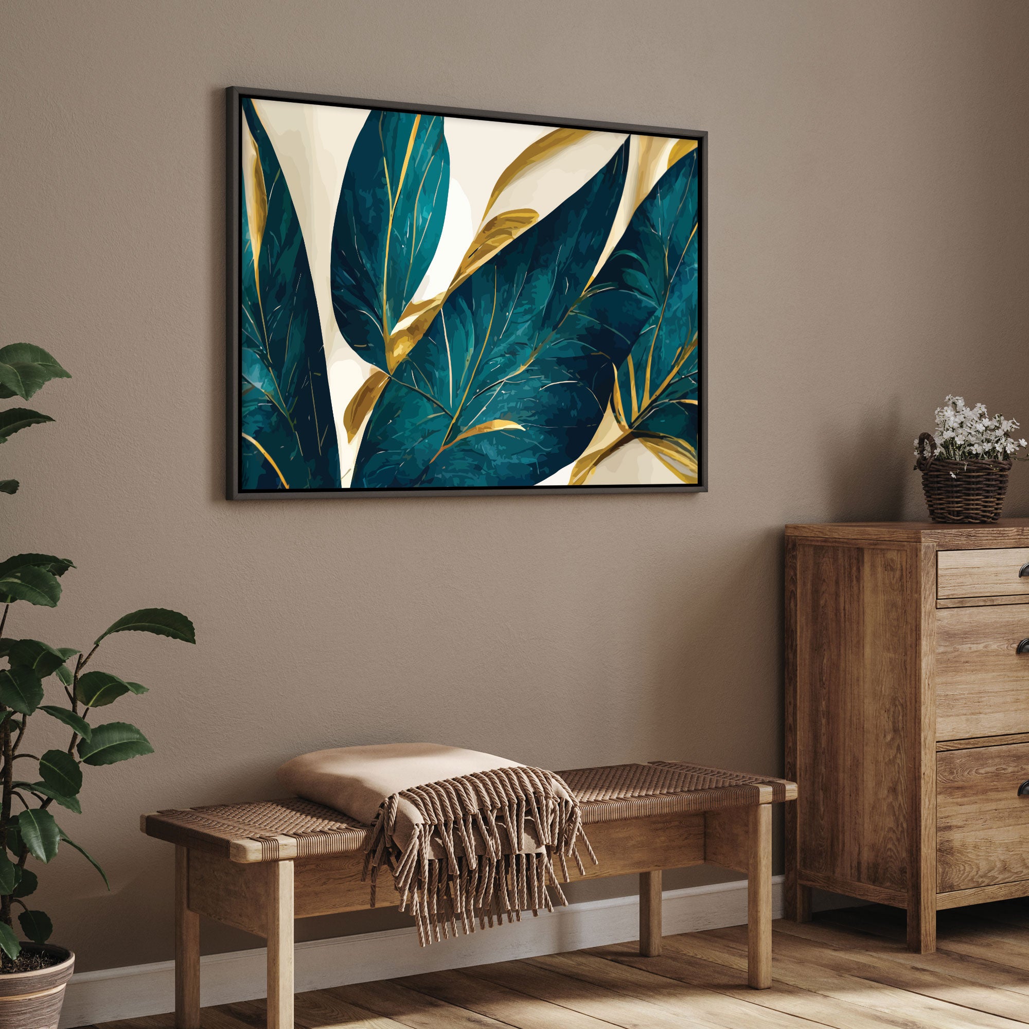Abstract flower Canvas painting with frame Big Size Wall Art for living room,Bedroom,Drawing room,Hotels