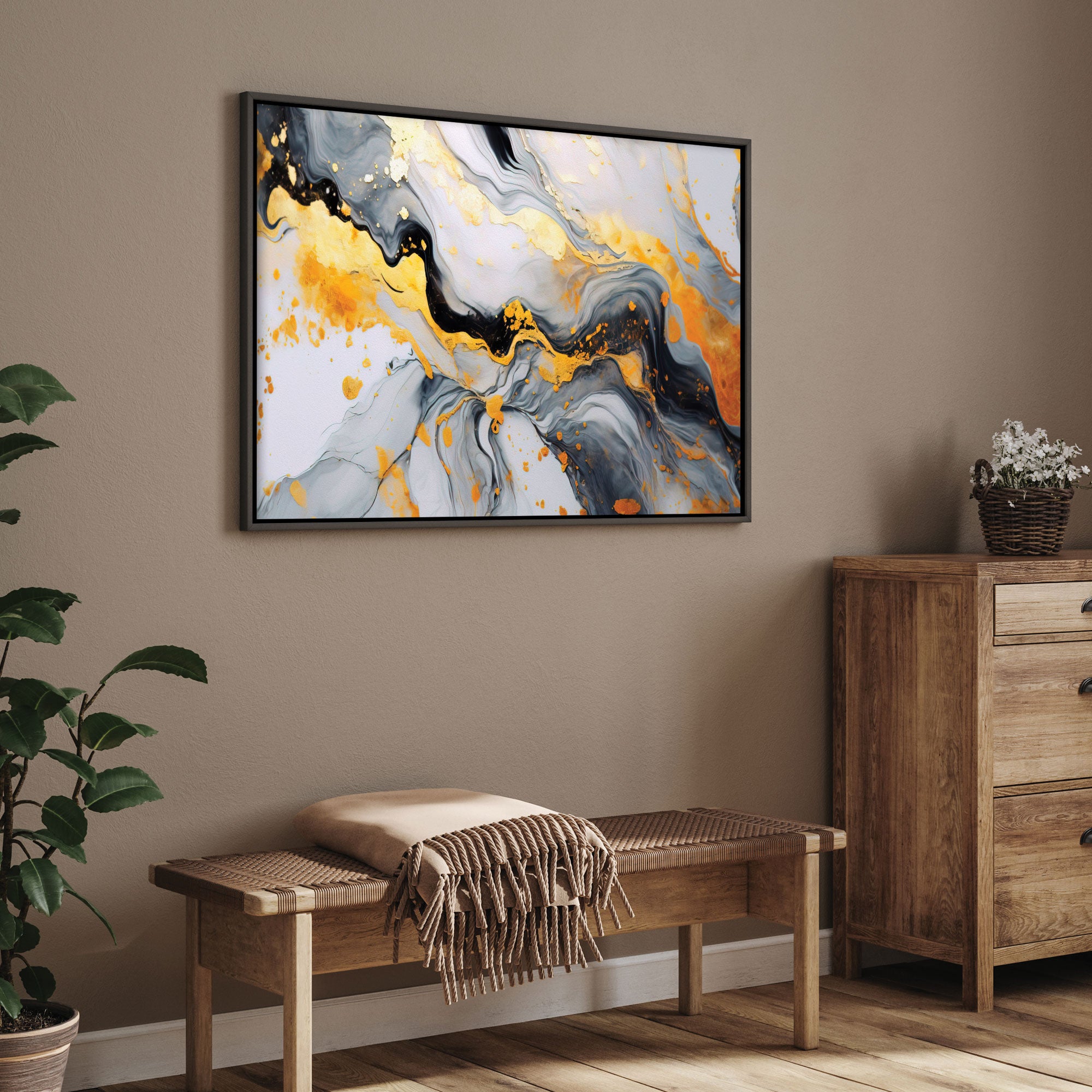 MarbleAbstract finish Canvas painting with frame Big Size Wall Art for living room,Bedroom,Drawing room,Hotels