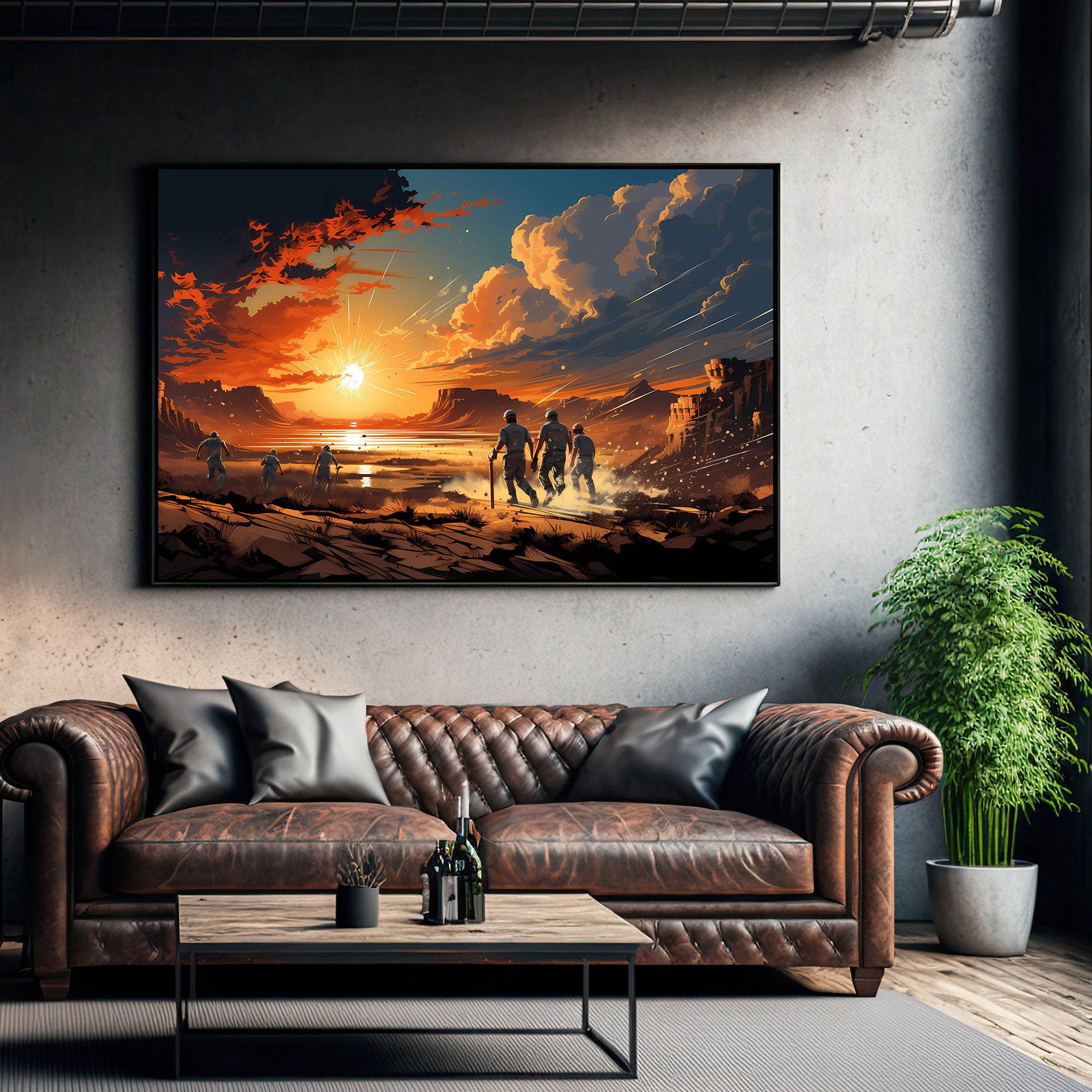 Cricket Canvas painting with frame Big Size Wall Art for living room,Bedroom,Drawing room,Hotels