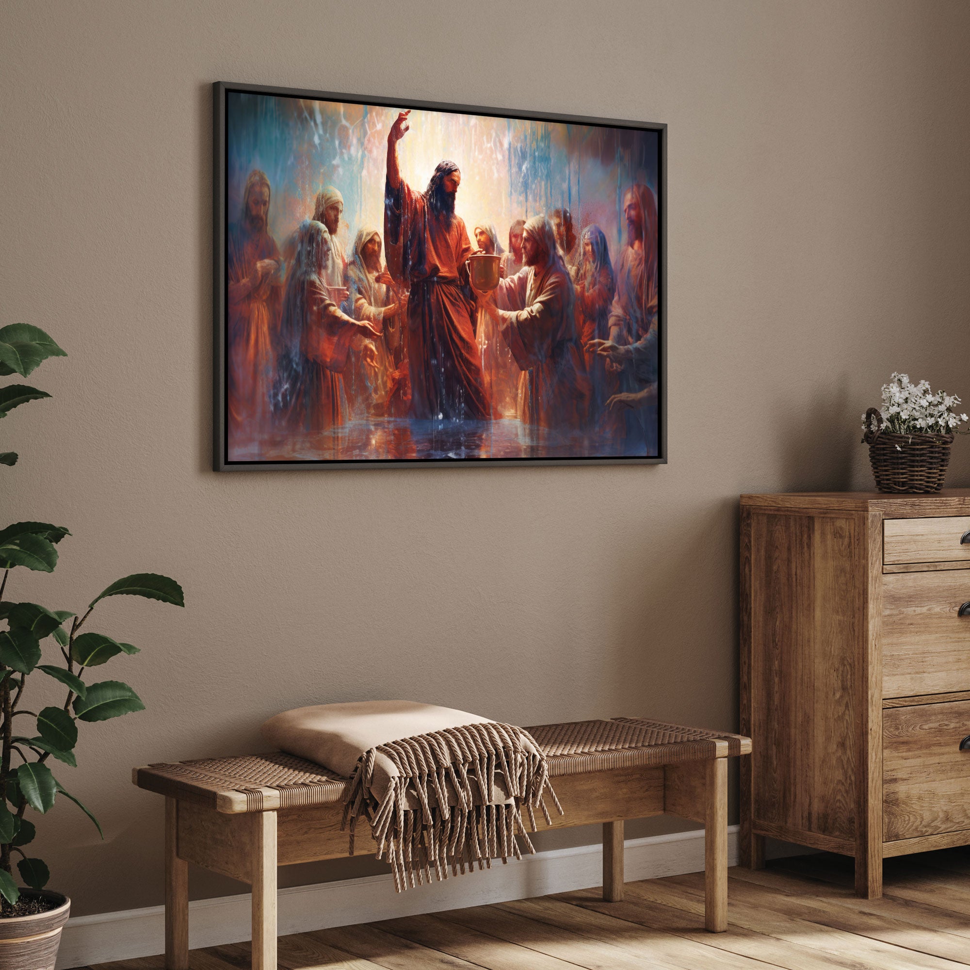 Jesus Canvas painting with frame Big Size Wall Art for living room,Bedroom,Drawing room,Hotels