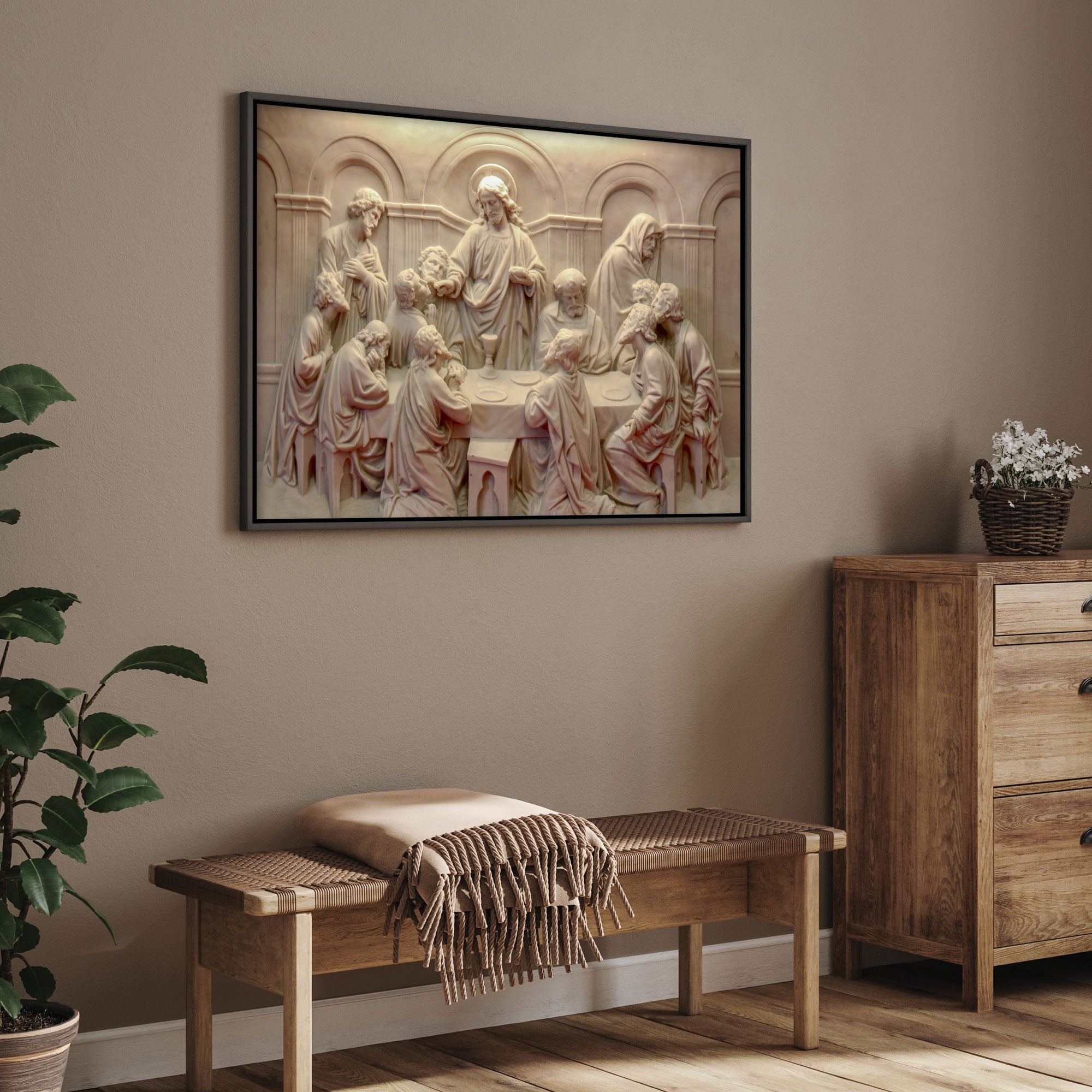 Last suppr jesus christ Canvas painting with frame Big Size Wall Art for living room,Bedroom,Drawing room,Hotels