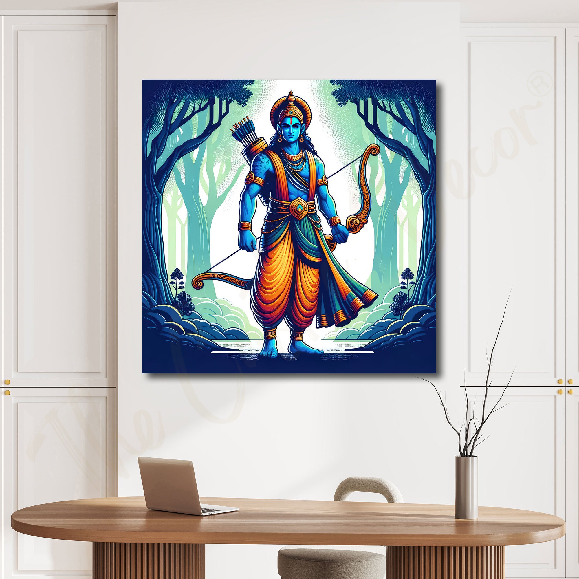 Ram mandir/Shri Ram painting with frame Big Size Wall Art for living room,Bedroom,Drawing room,Hotels