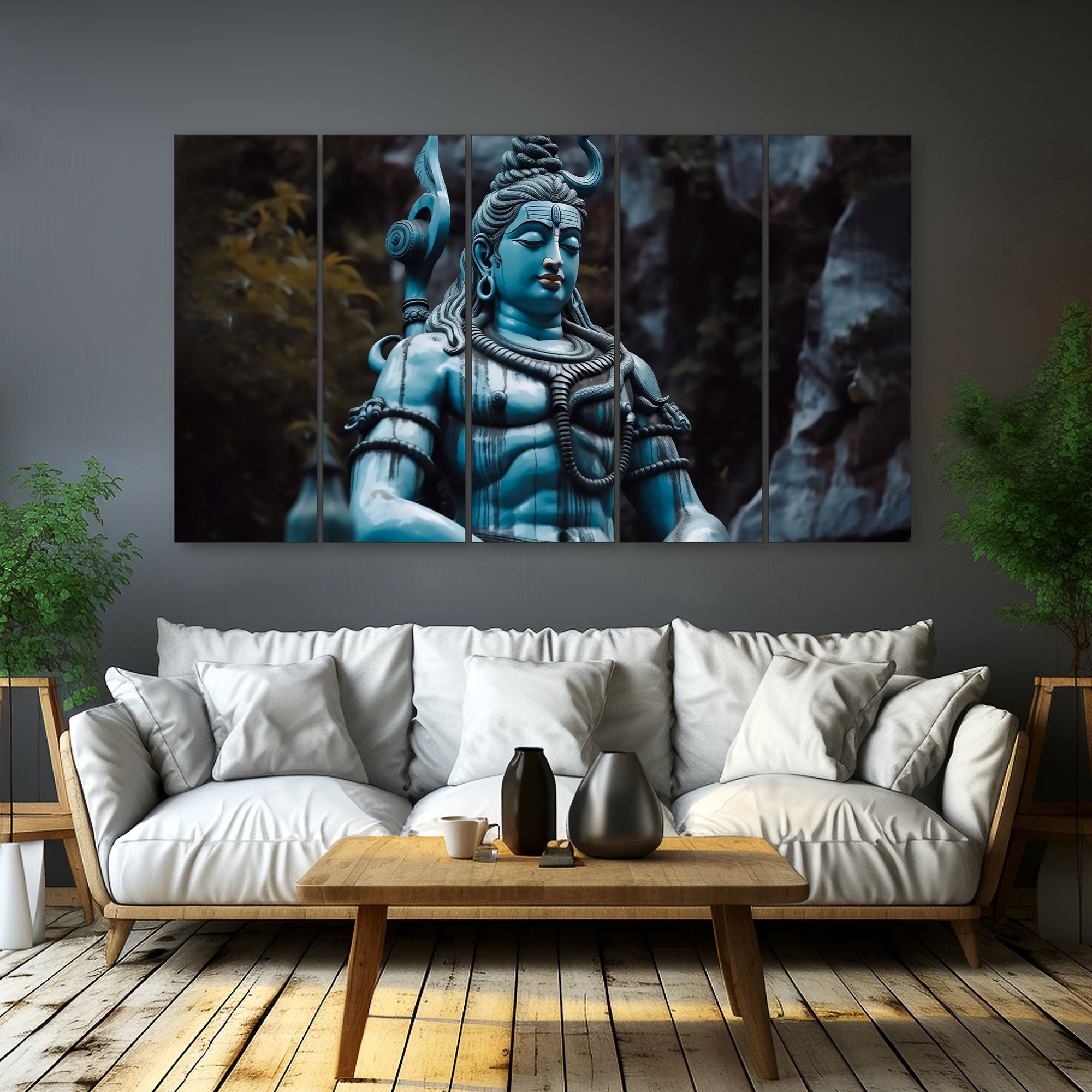 Lord Shiva Painting with frame Big Size Wall Art for living room,Bedroom,Drawing room,Hotels