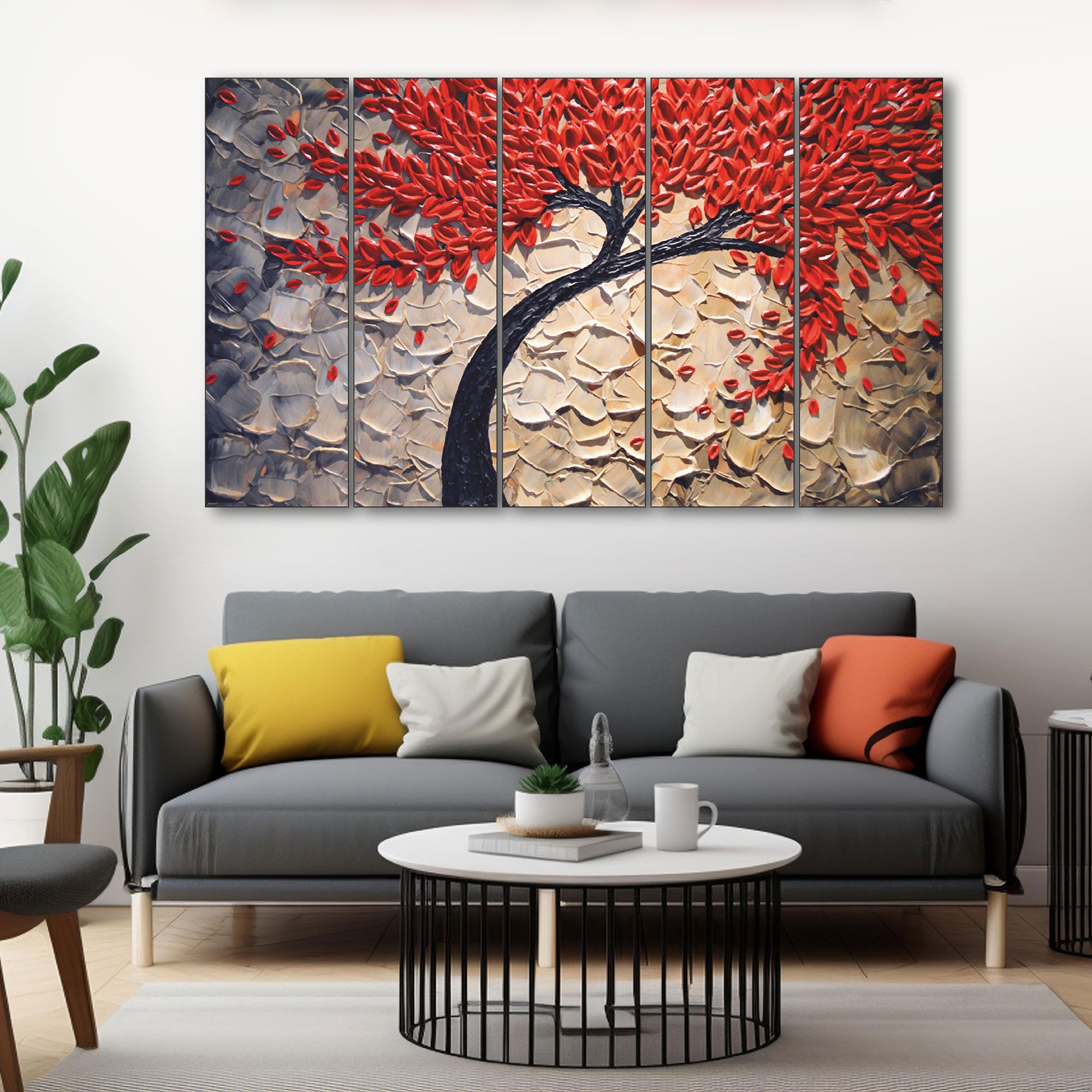Trees Painting with frame Big Size Wall Art for living room,Bedroom,Drawing room,Hotels