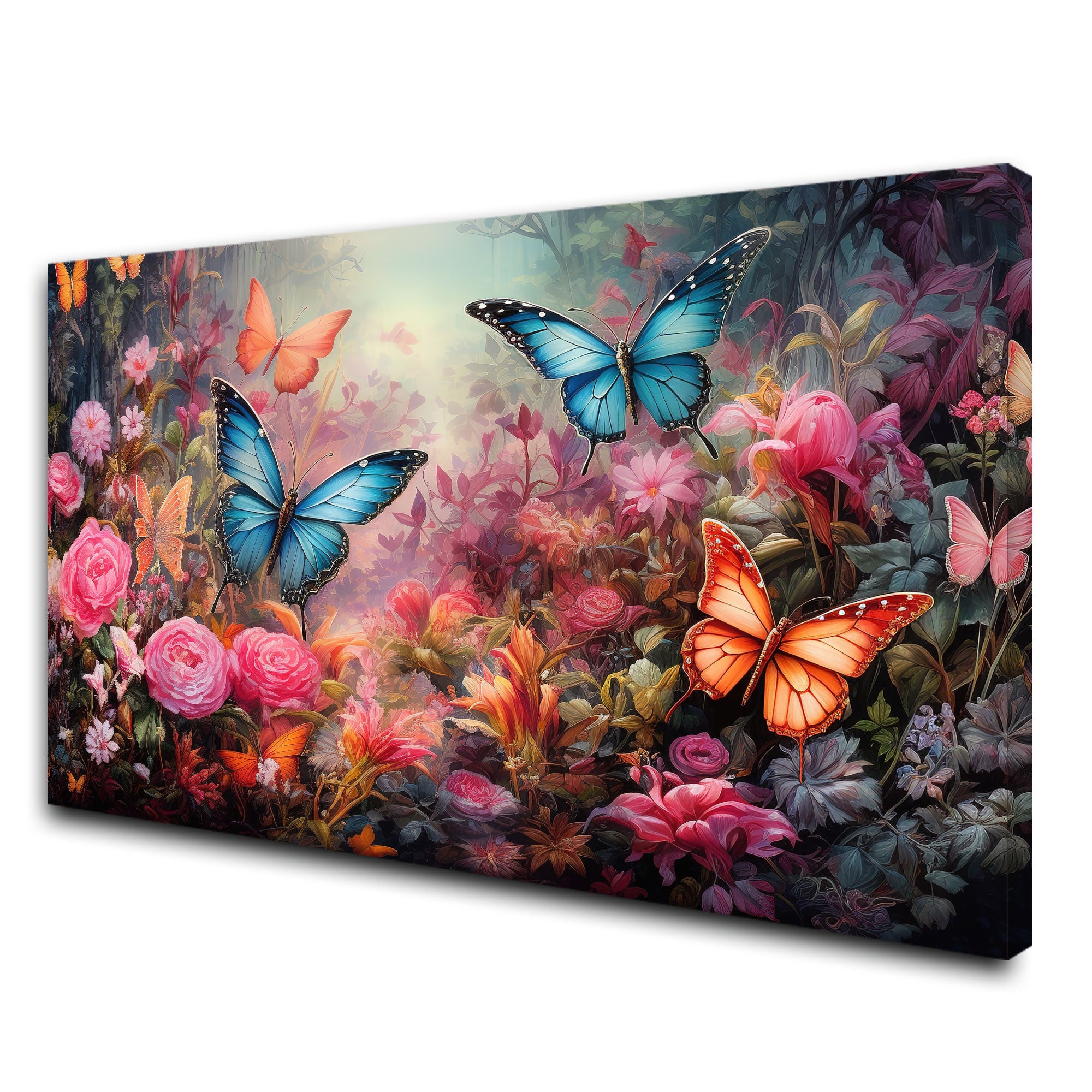 Buttrflies Abstract Canvas painting with frame Big Size Wall Art for living room,Bedroom,Drawing room,Hotels