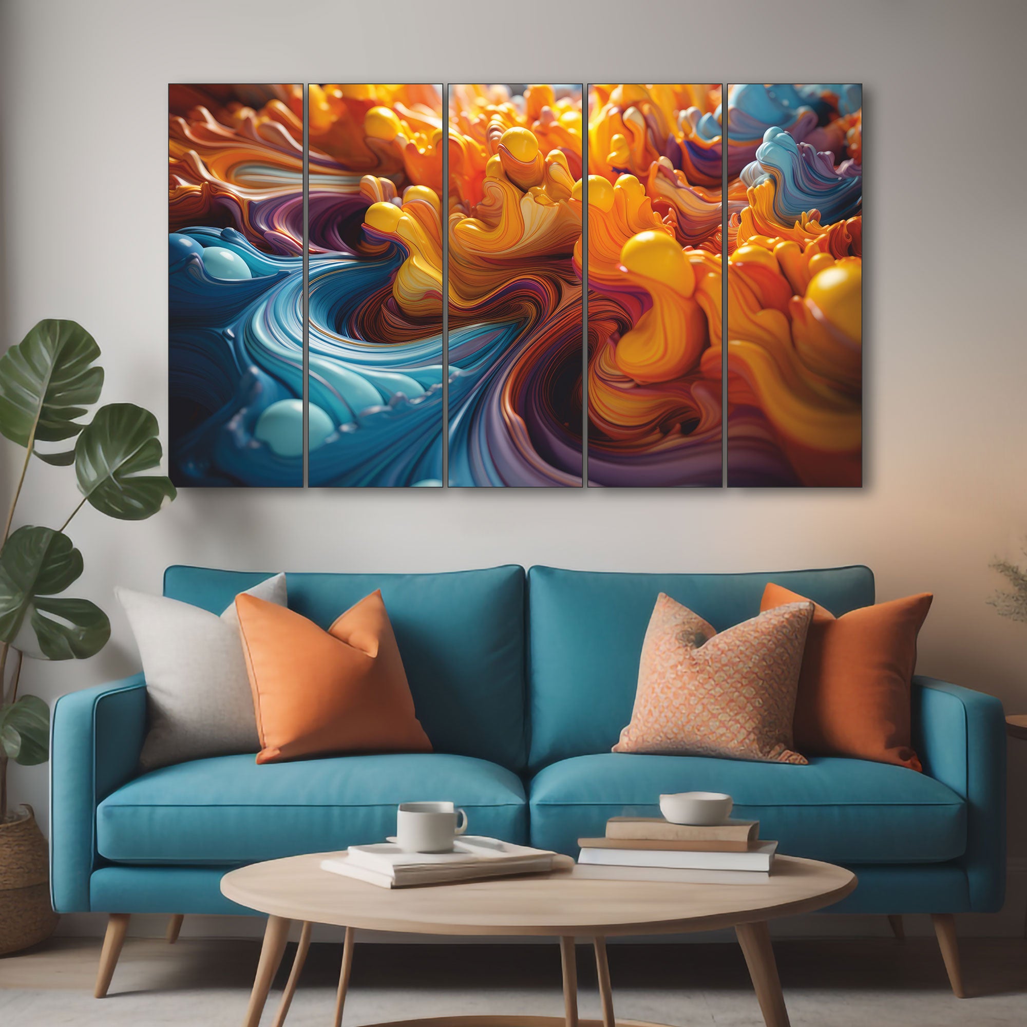 Abstract Painting with frame Big Size Wall Art for living room,Bedroom,Drawing room,Hotels