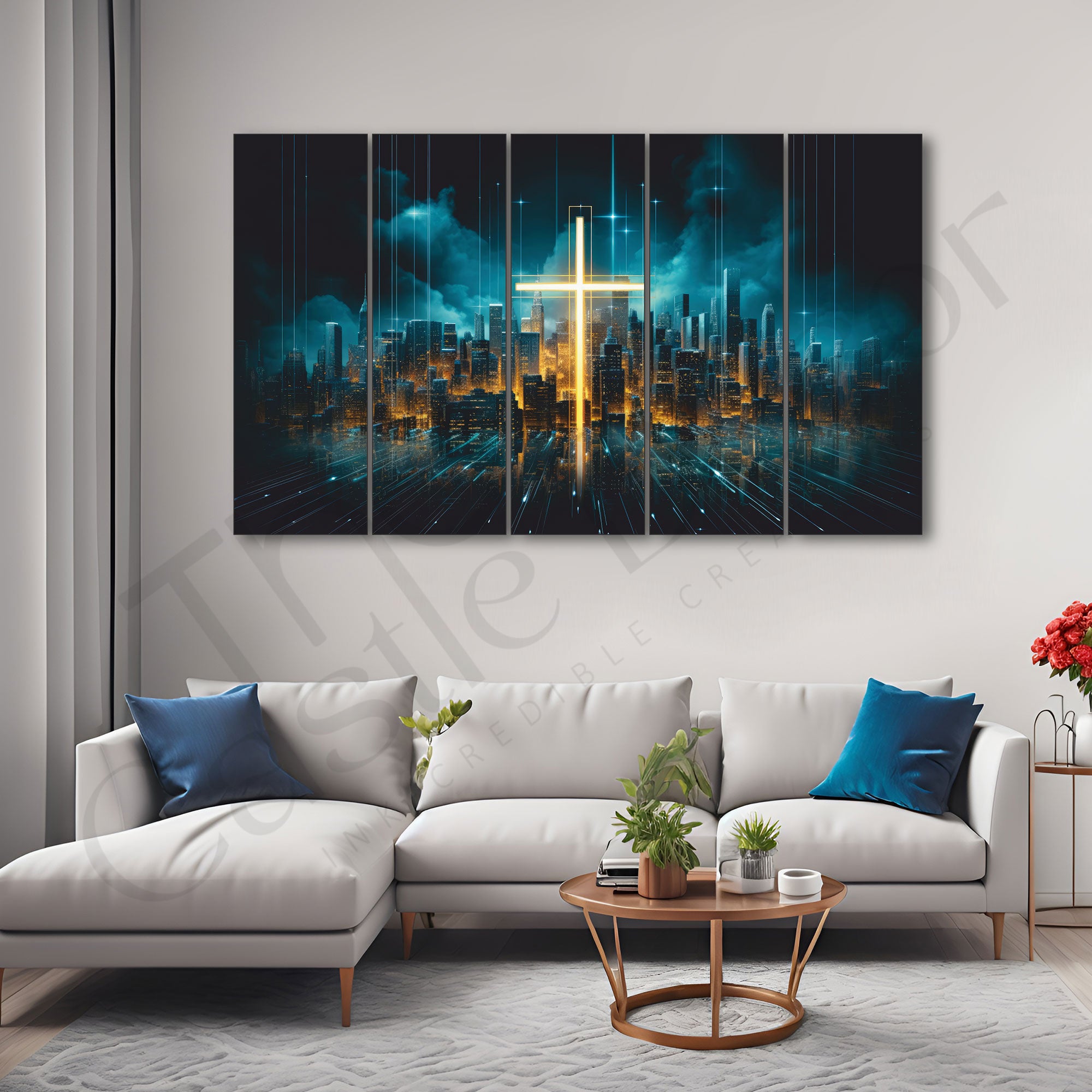 Jesus Fast Life Painting Set of 5 for Home Decoration