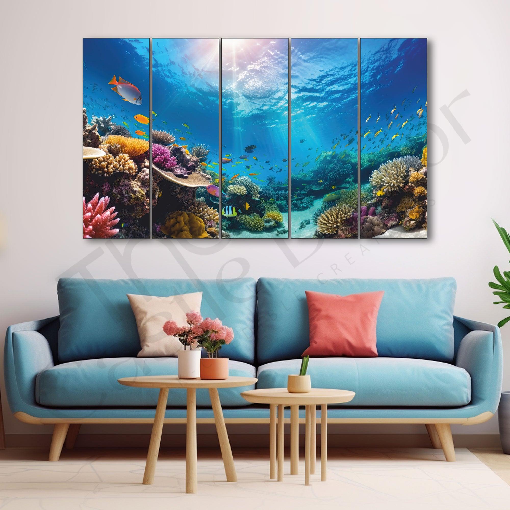 Underwater Sea Painting Set of 5 for Home Decoration