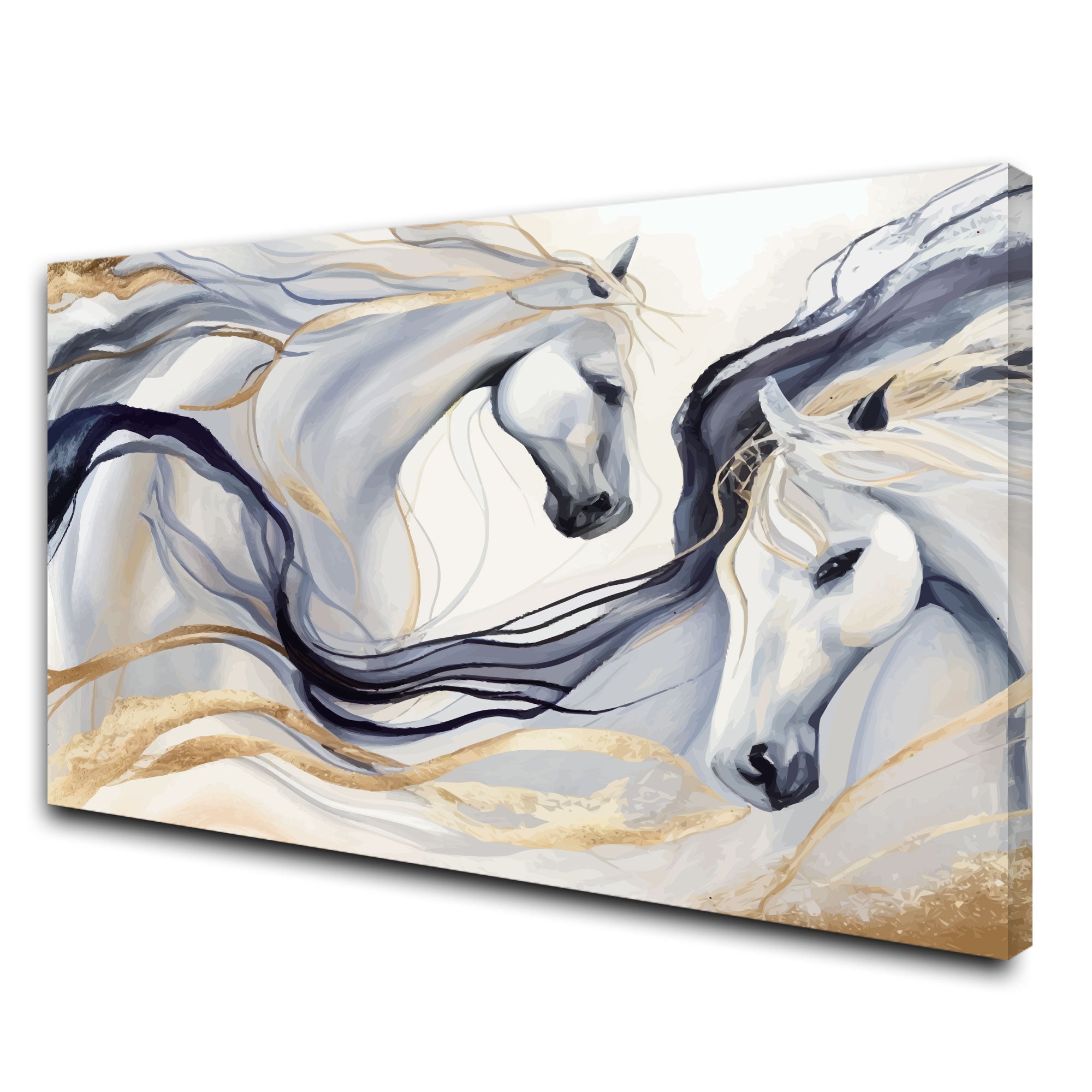 Modern horses Canvas painting with frame Big Size Wall Art for living room,Bedroom,Drawing room,Hotels