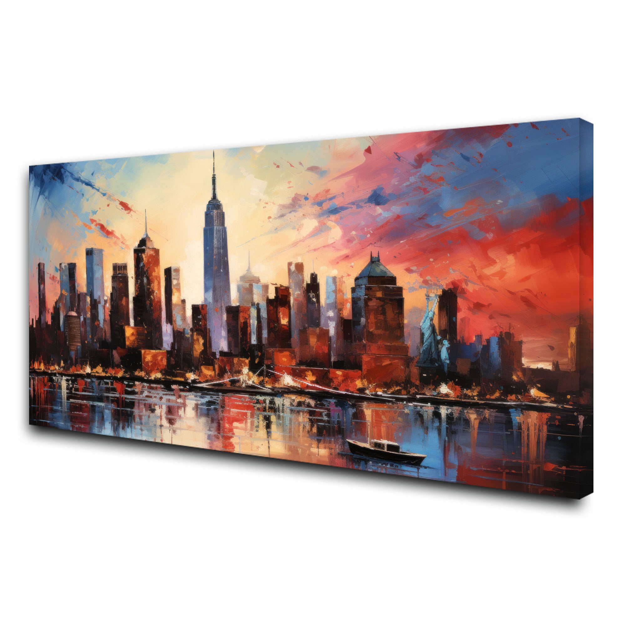 Modern cityscape Canvas painting with frame Big Size Wall Art for living room,Bedroom,Drawing room,Hotels