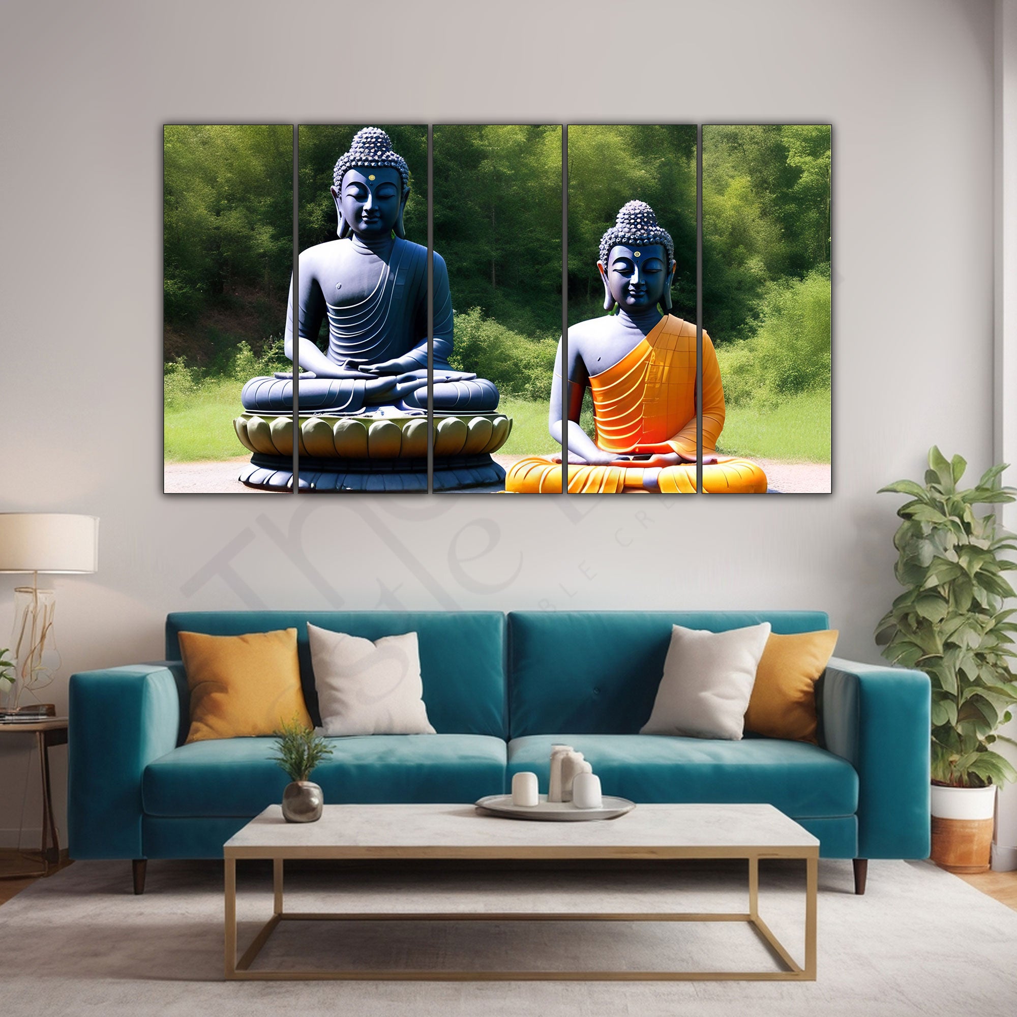 Lord Budha Painting with frame Big Size Wall Art for living room,Bedroom,Drawing room,Hotels