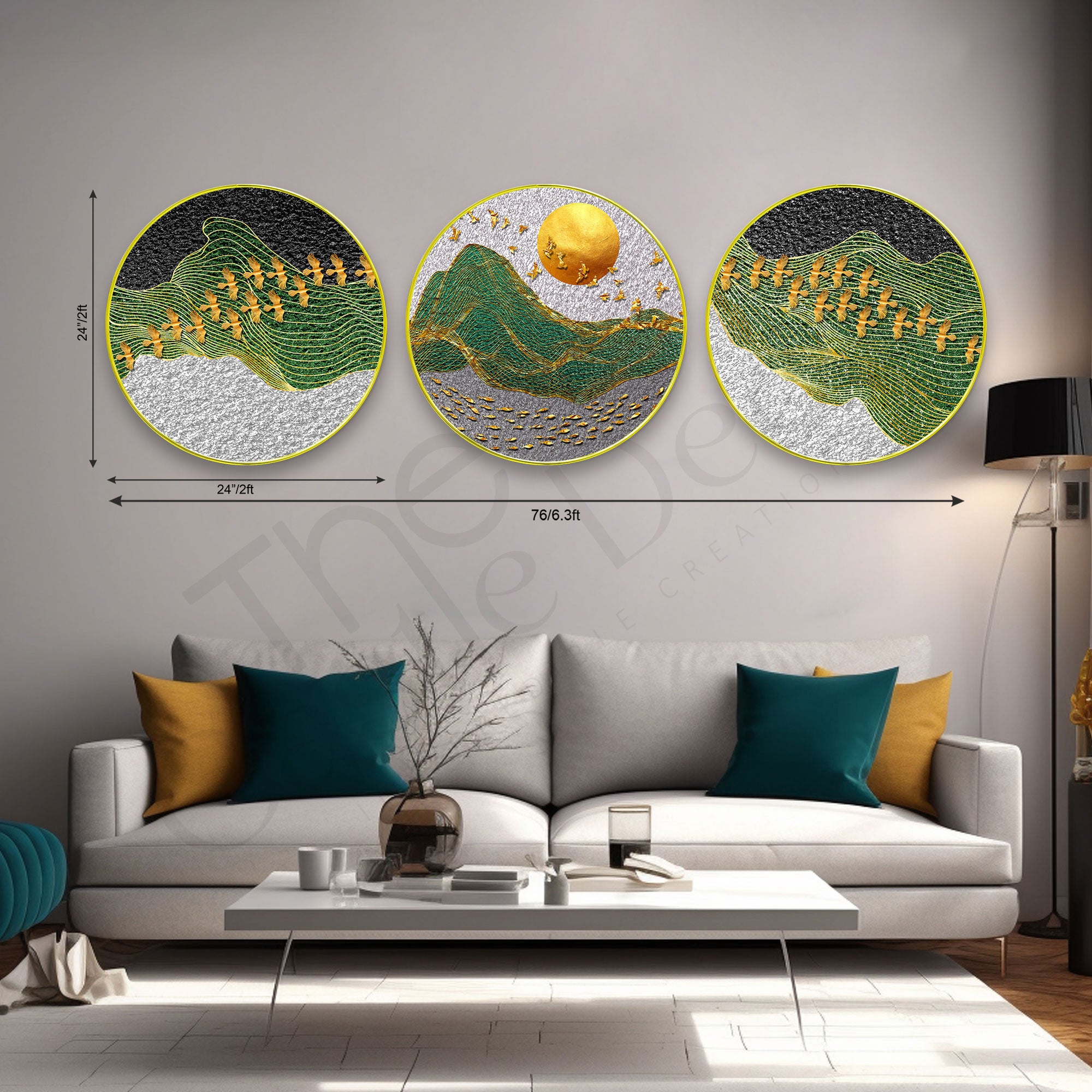 Birds Sparkle Wooden Wall Plates Set of 3 for Home Decoration Art-70