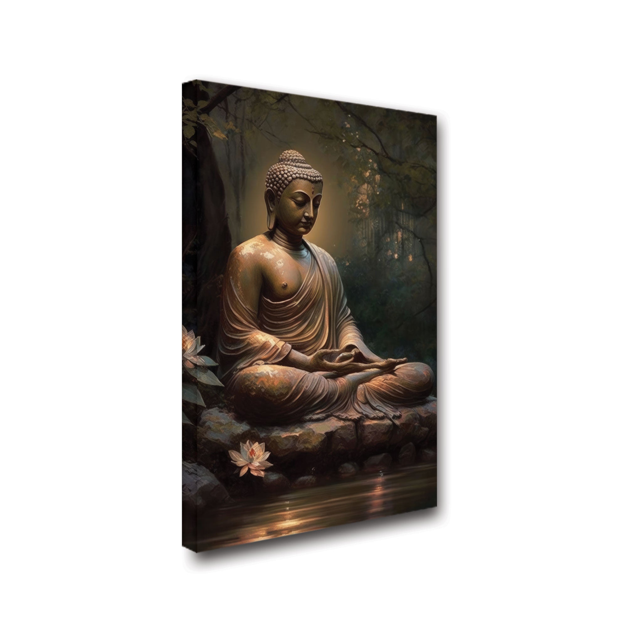 Buddha meditation Canvas painting with frame Big Size Wall Art for living room,Bedroom,Drawing room,Hotels
